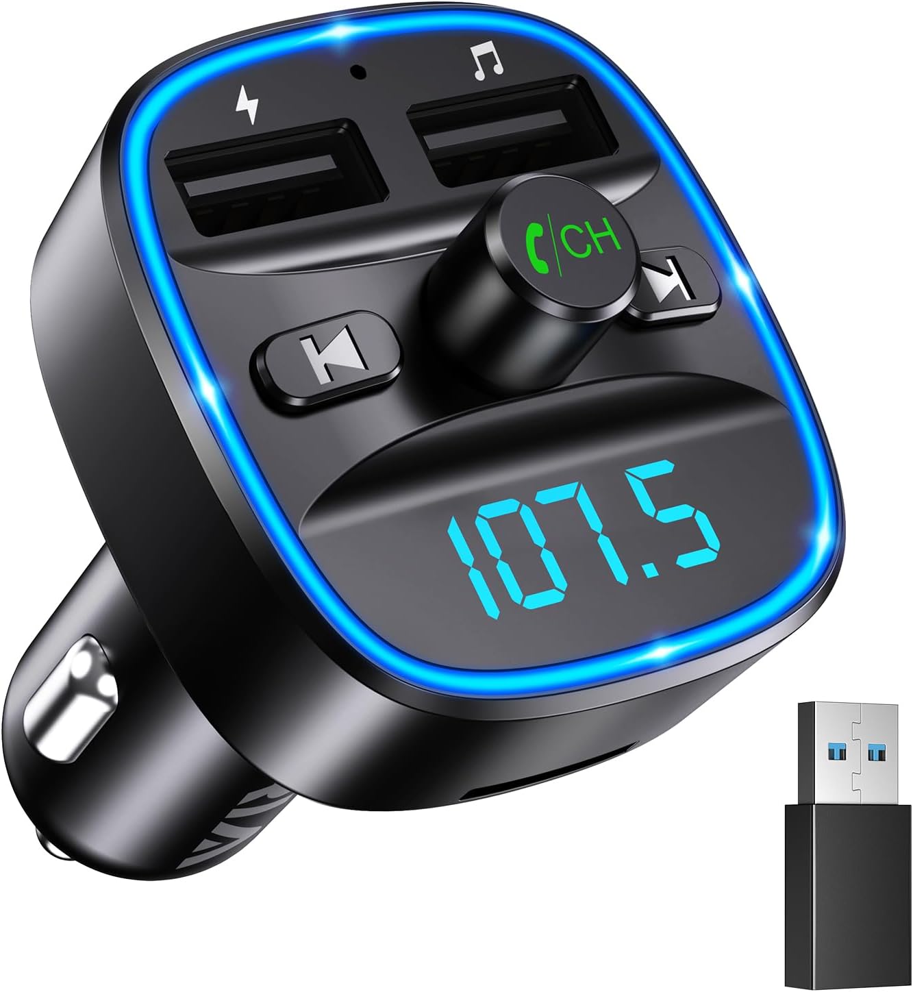 ORIA Bluetooth 5.3 FM Transmitter for Car, Bluetooth Car Music Adapter, Universa...