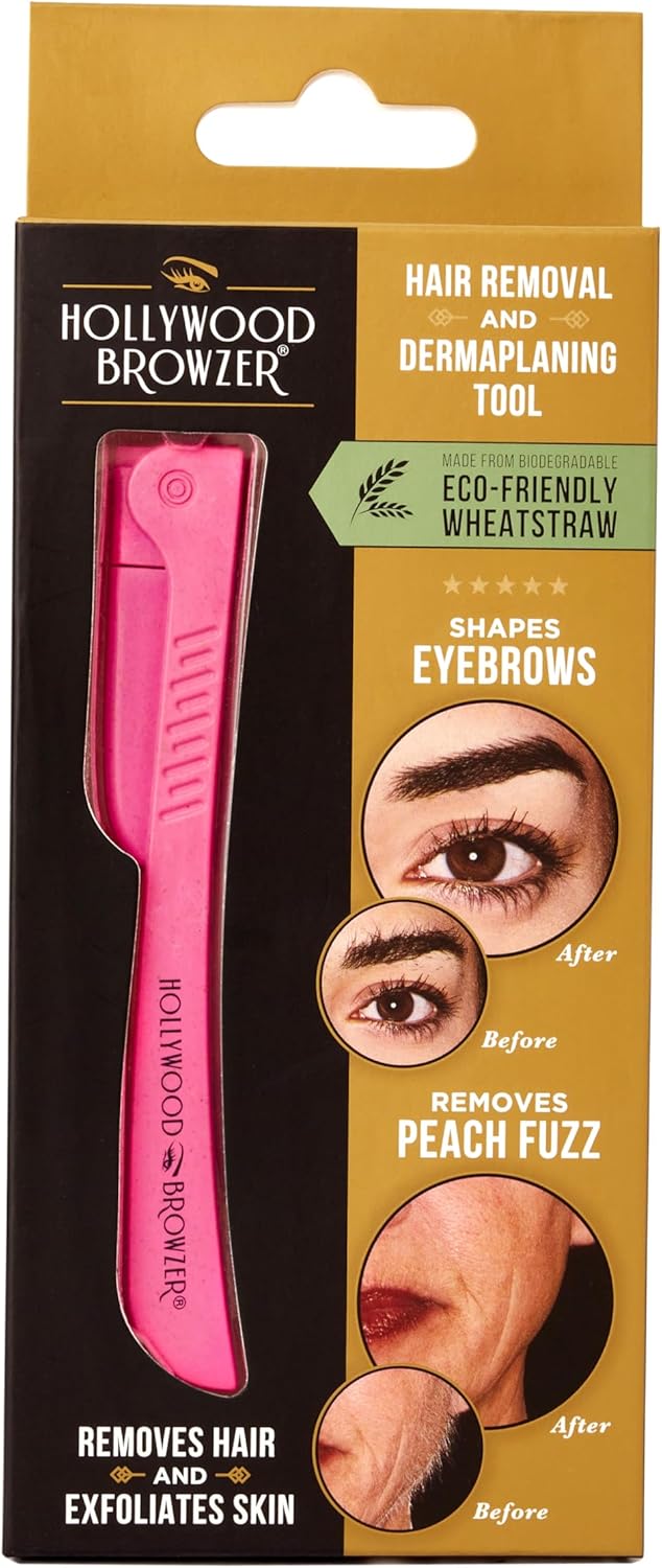 Hollywood Browzer Dermaplaning Razor Tool for Face - Eyebrow Shaping - Removing...