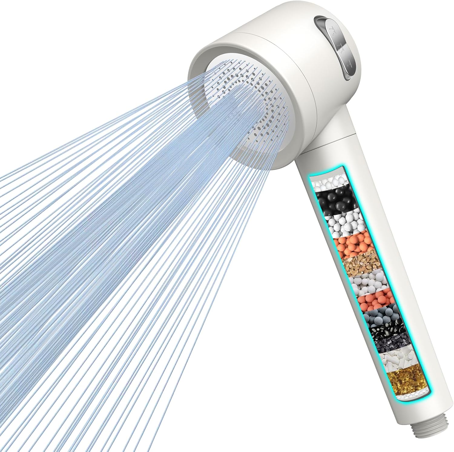 MEKO Hard Water Filter Shower Head with 3 Modes, 15 Layers Filtration Water Savi...