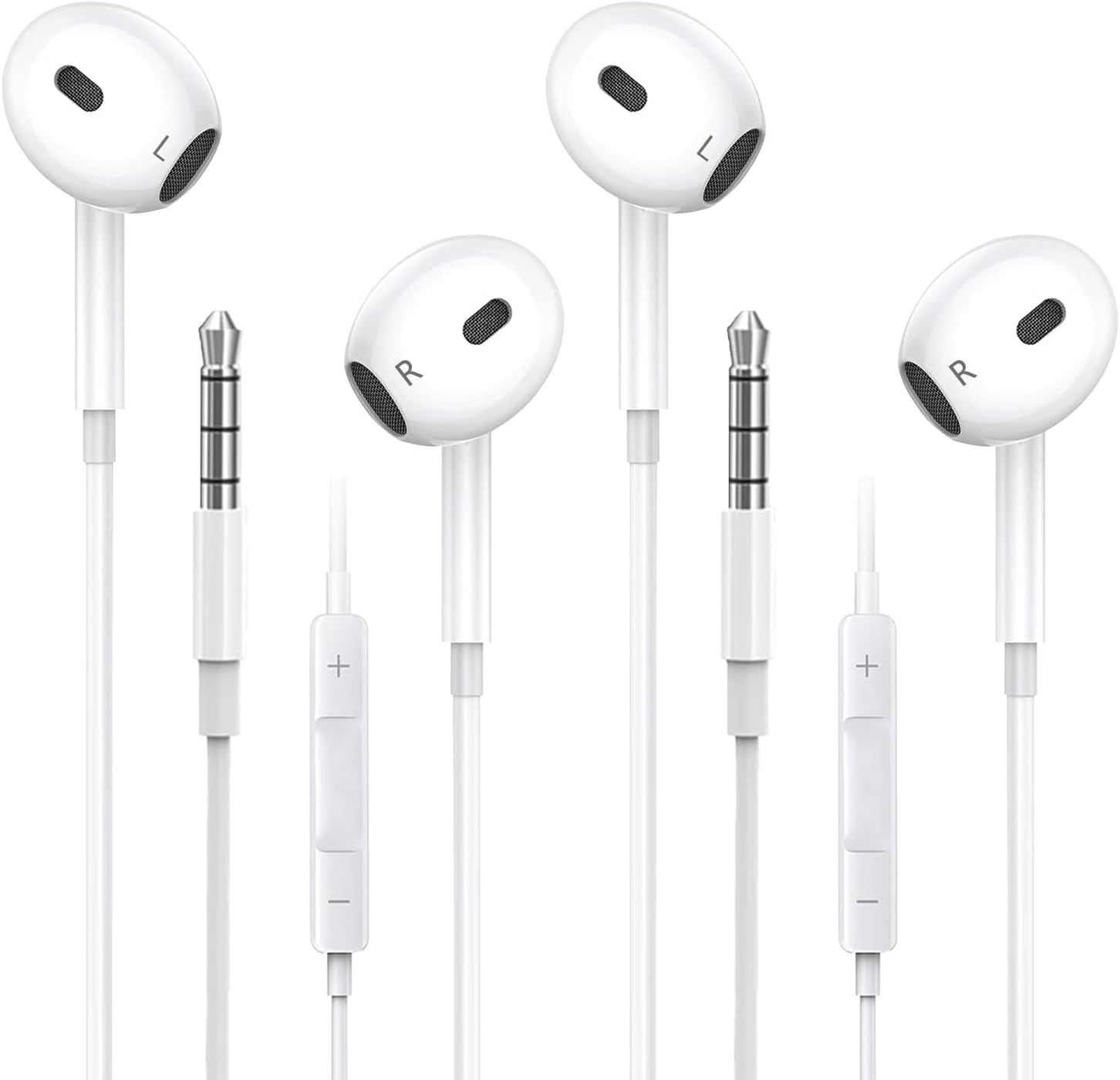 3.5mm Jack In Ear Headphones 2 Pack Earphones Wired Noise Isolating Wired Earbud...