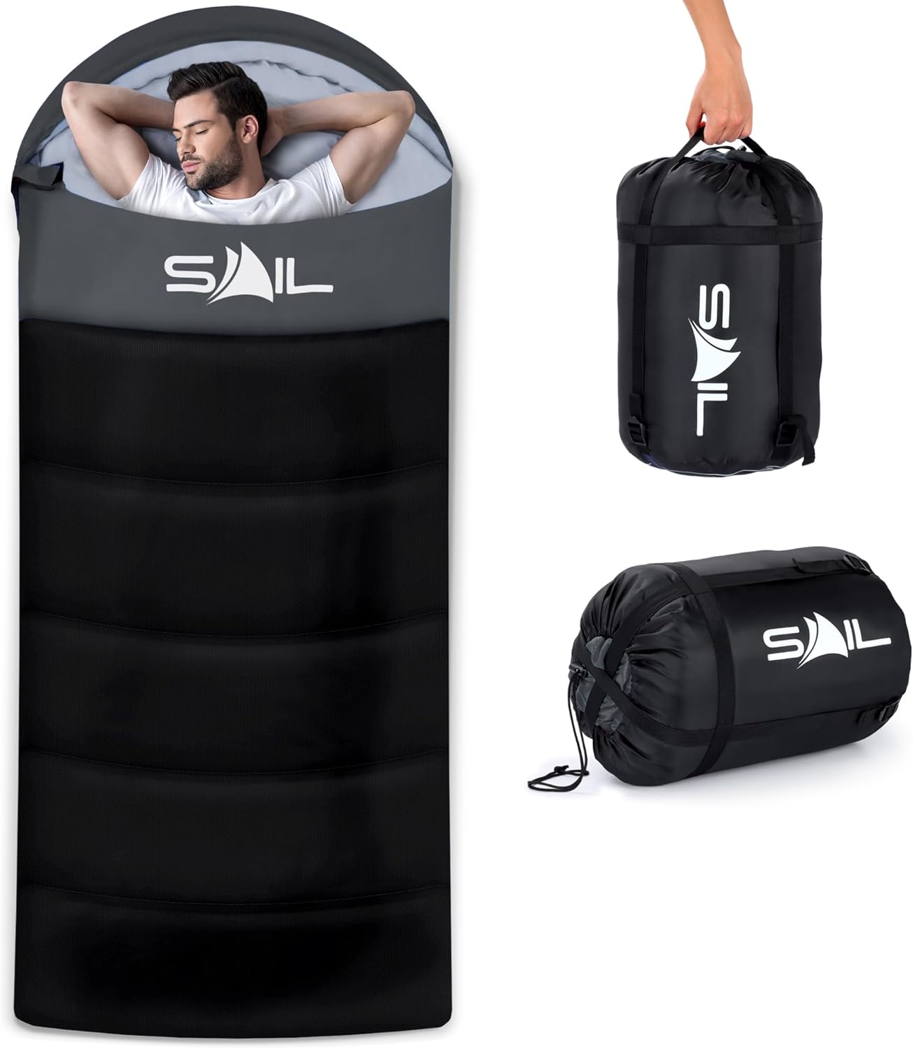 SAIL XL Sleeping Bag Extra Wide for Big & Tall Person 3-4 Season 1.6KG - 2.7KG L...