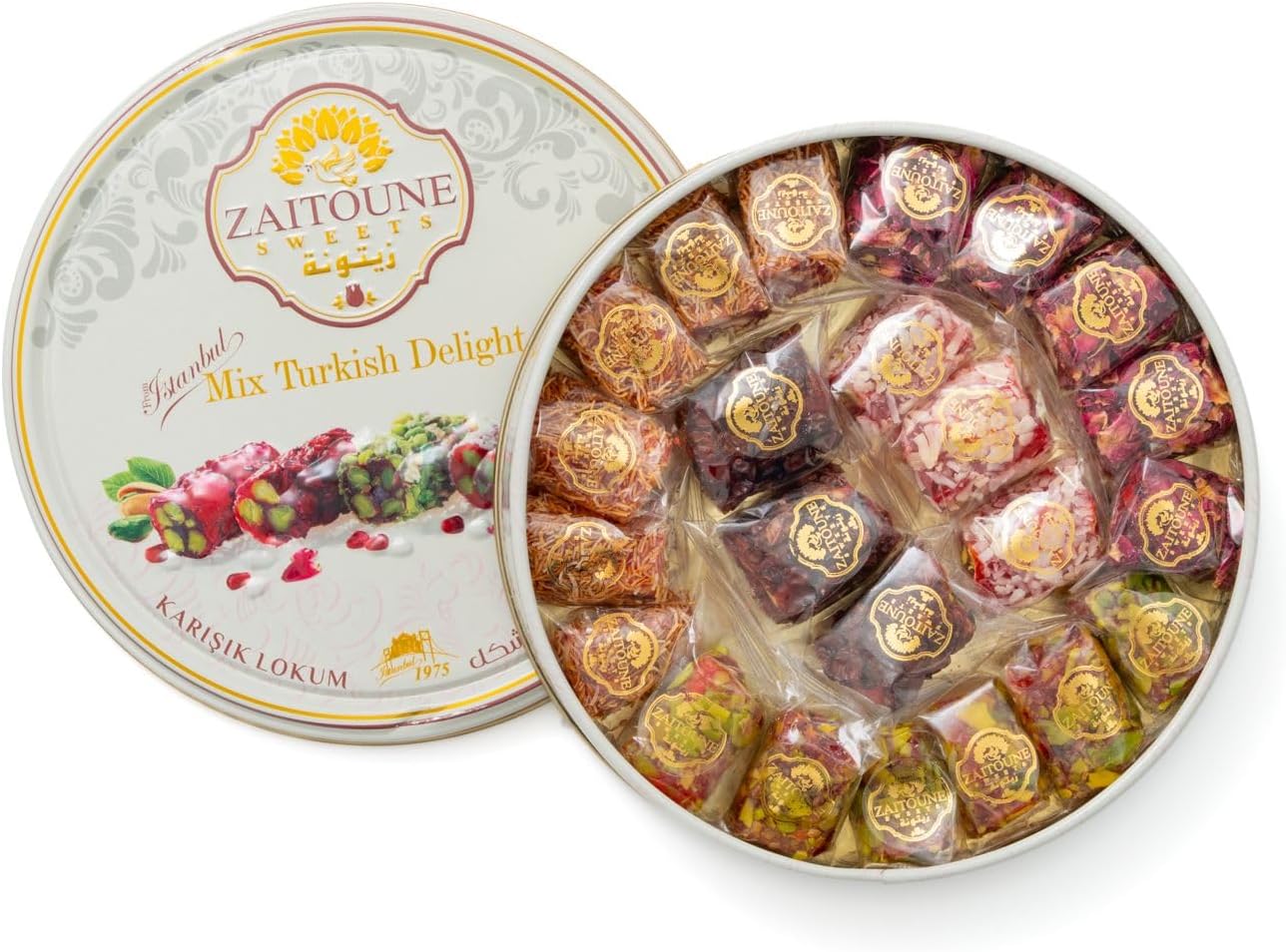 Zaitoune Turkish Delight Mix - 250 g | Luxury Assortment with Pomegranate, Pista...