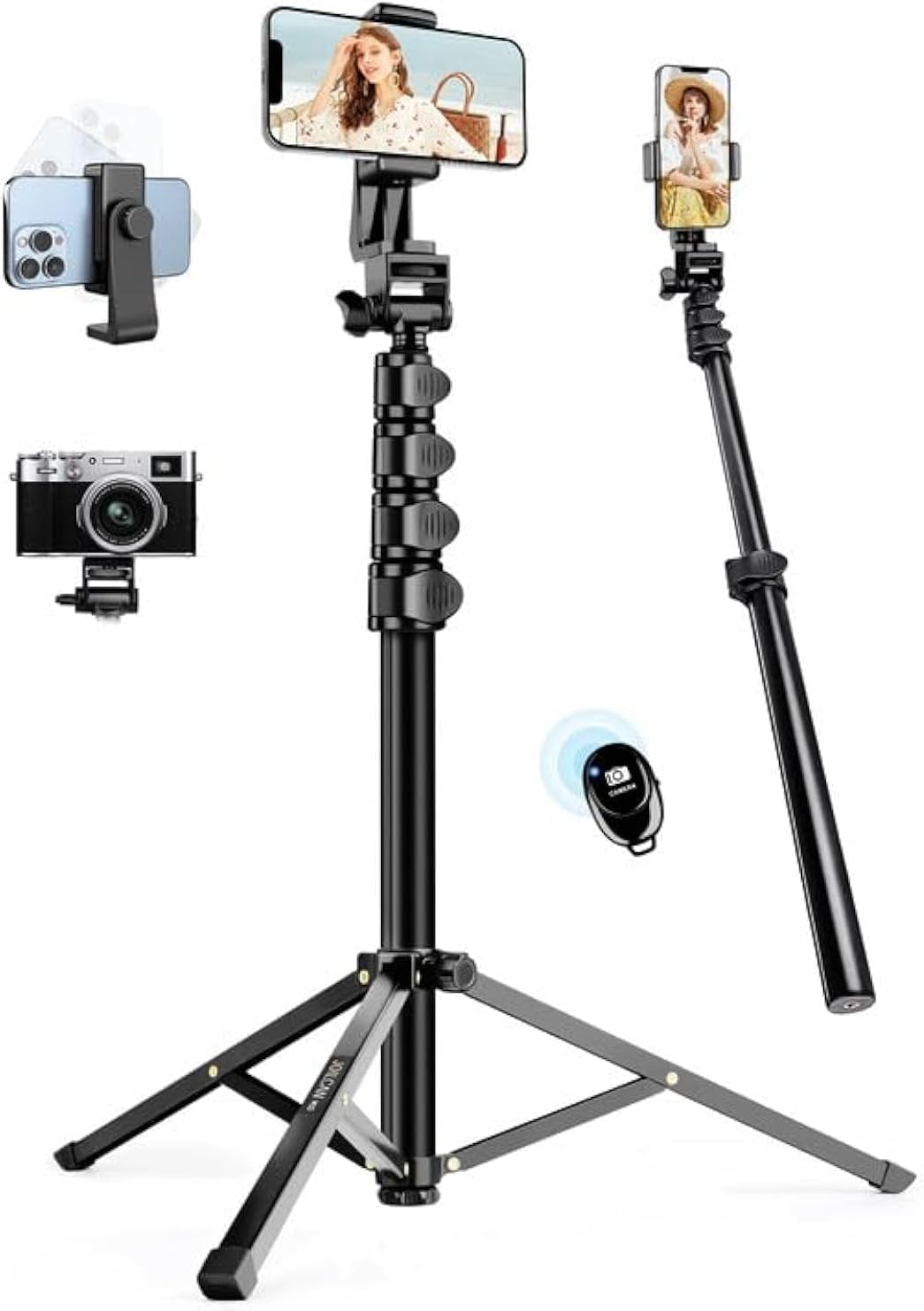 JOILCAN Phone Tripod, 70" Extendable Selfie Stick Tripod for iPhone with Wireles...