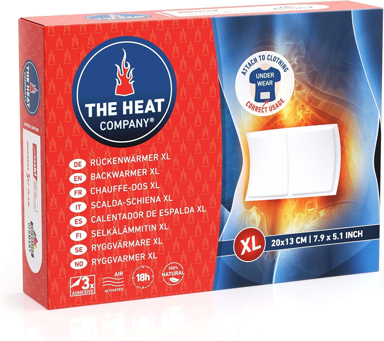 THE HEAT COMPANY Backwarmer XL - 3 Pieces - EXTRA WARM - Adhesive - Body Warmer...