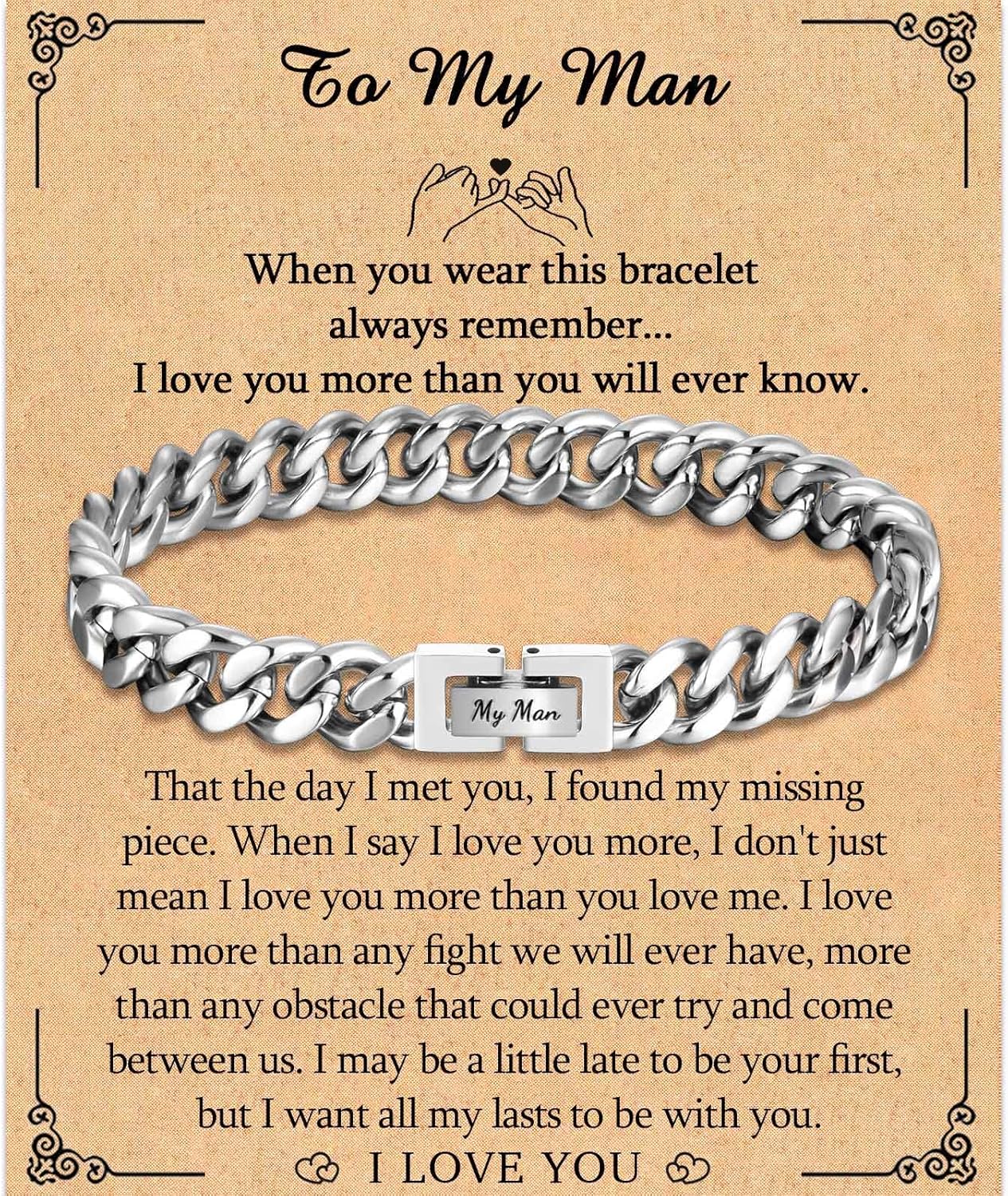 TEVOP Engraved Bracelet Gifts for Men Boys, Dad Uncle Grandad Son Grandson Broth...