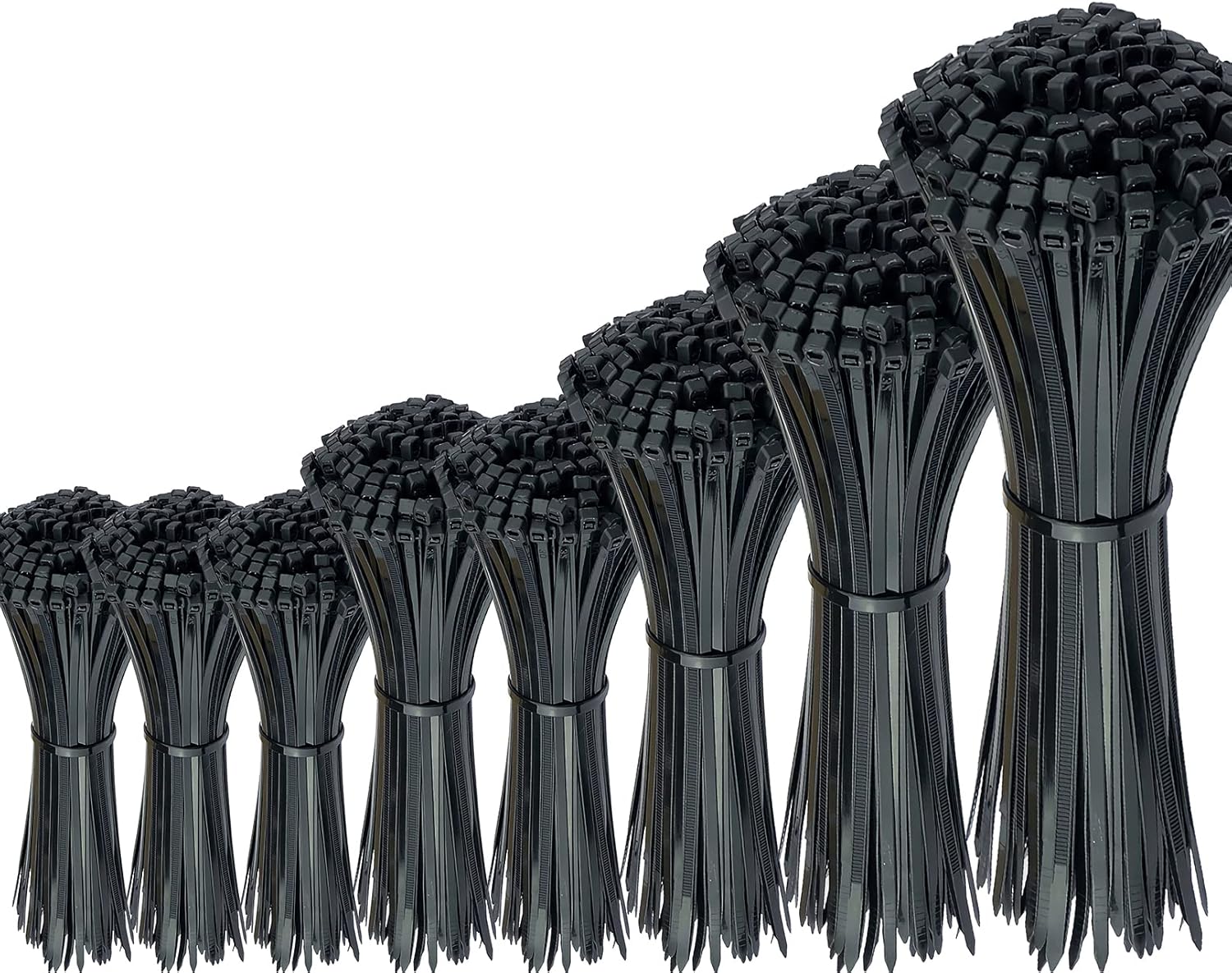 Oksdown 750 Pack Black Nylon Cable Ties Mixed Pack Heavy Duty Strong Variety Sel...