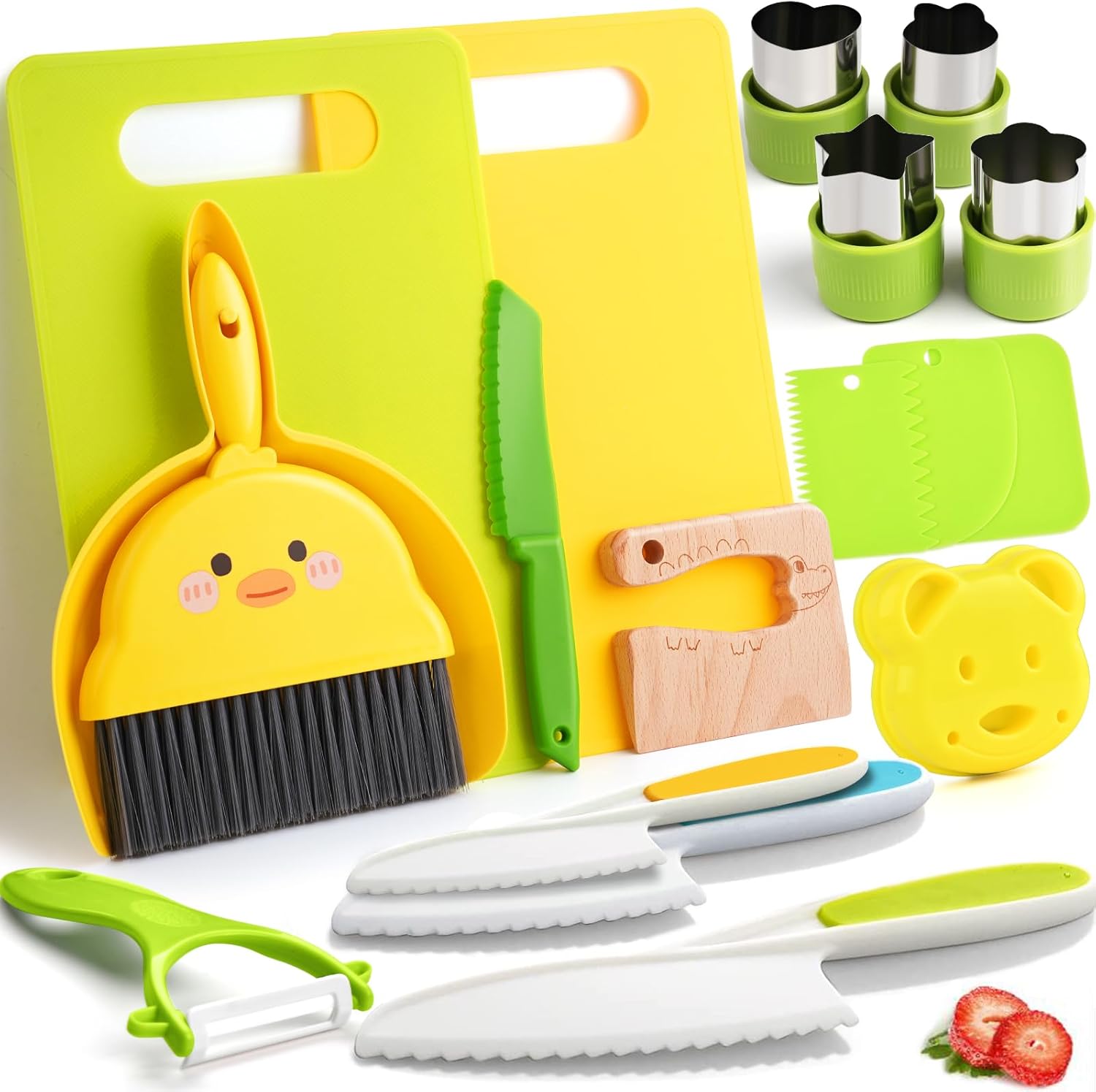 Kids Kitchen Tools,19 Pieces Kids Cooking Sets Real-Montessori Cooking Set for T...