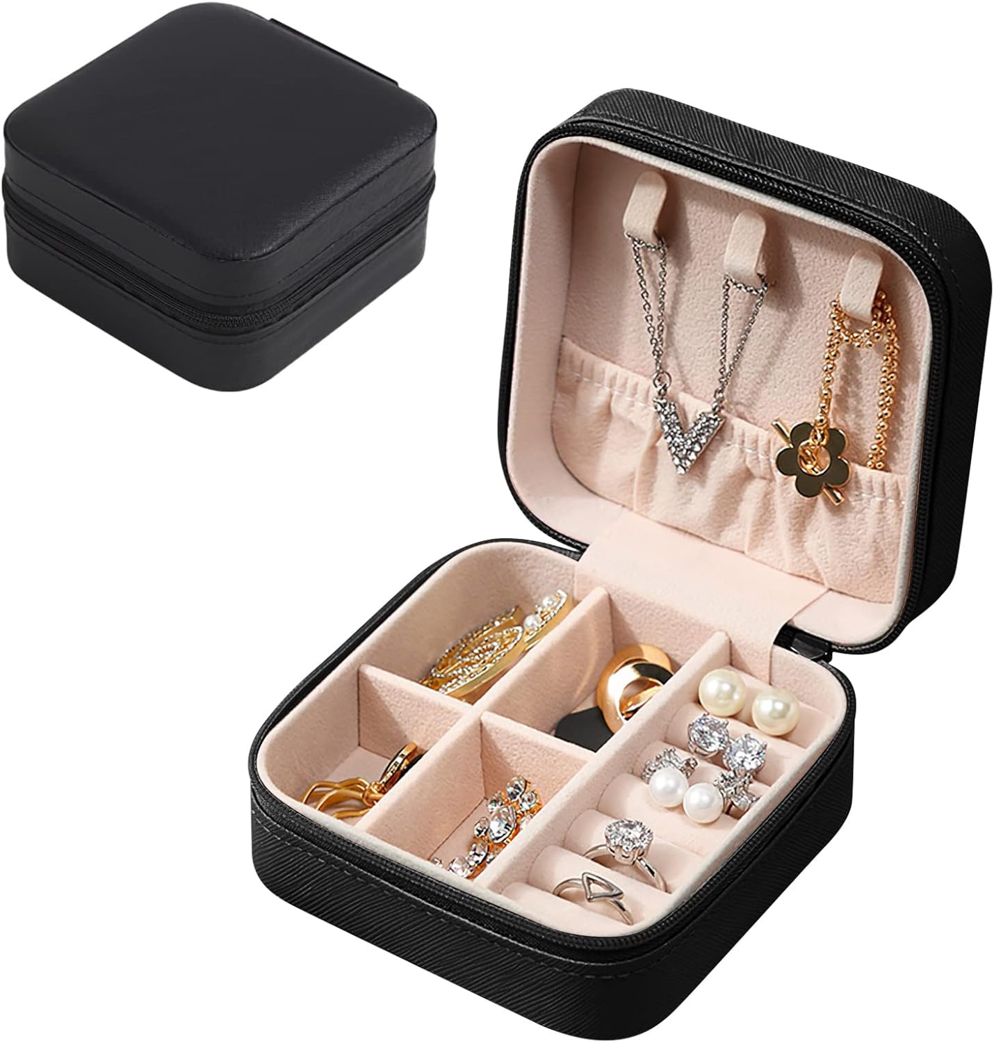 Eucomir Jewellery Box for Women, Mini Portable Jewelry Box Organiser,PU Leather...