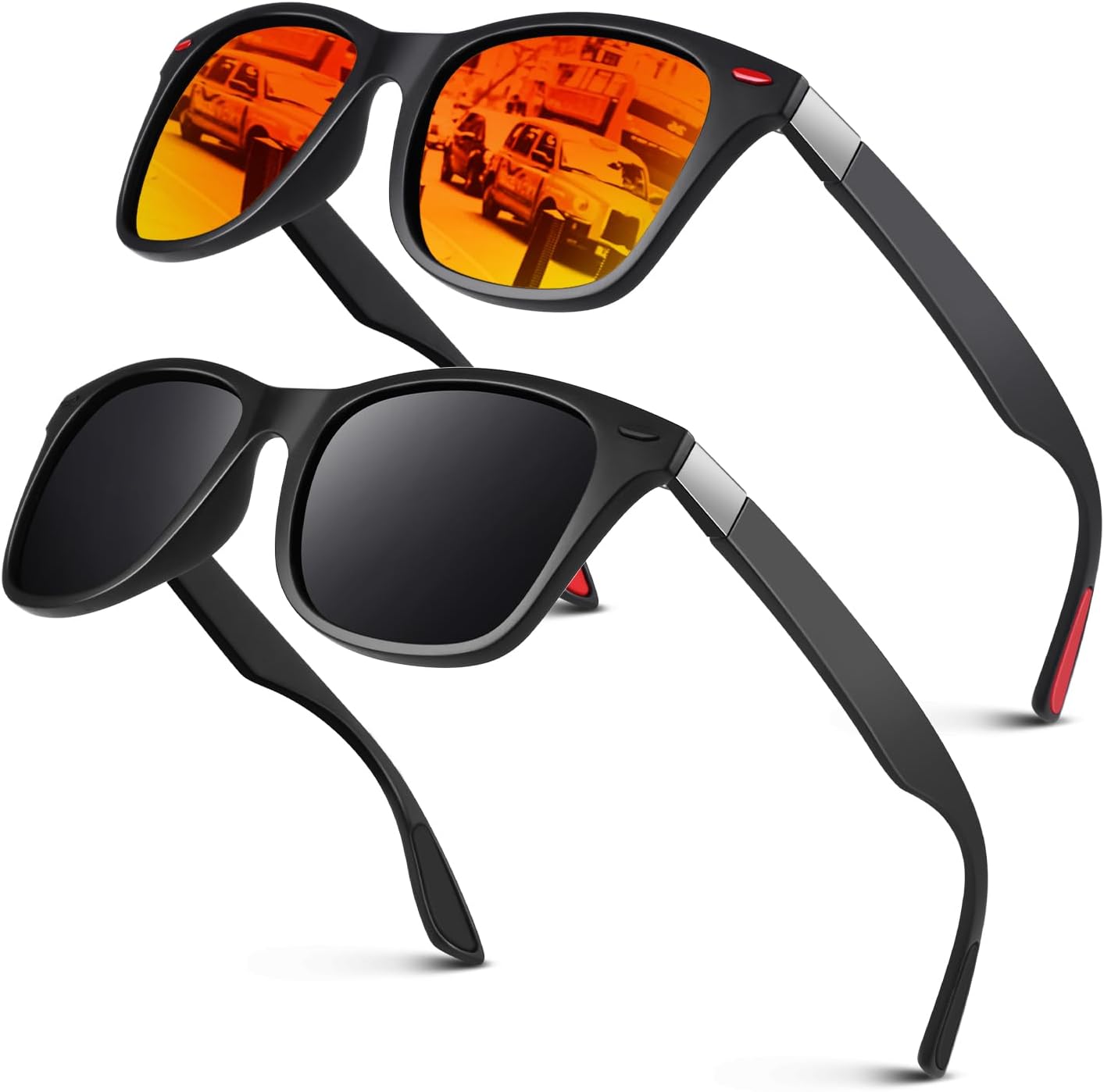 LINVO Polarised Sunglasses for Men and Women,Retro Dark Shades 100% UV Protectio...