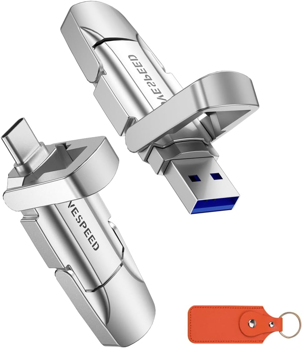 MOVE SPEED 1TB Solid State Flash Drive 570MB/s High Speed Type C + USB 3.2 Drive...