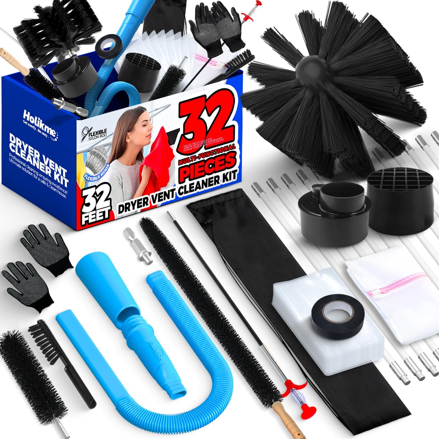 Holikme Dryer Vent Cleaner Kit, Dryer Cleaning Too...