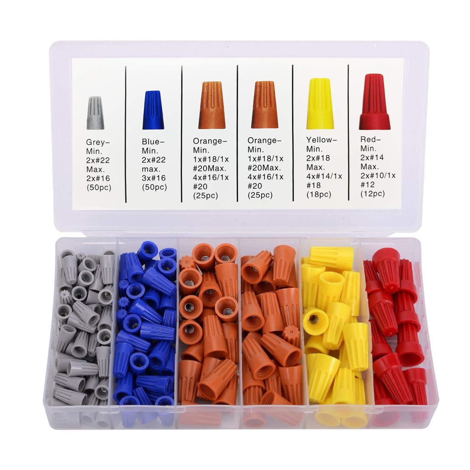 180 PCS Wire Connectors, Insulating Insert Twist Electrical Wire Connectors with...