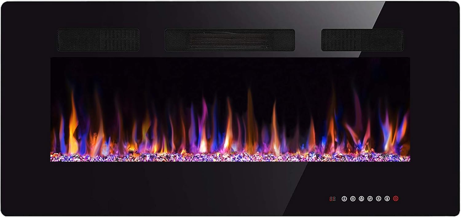 Xbeauty 30 inch Wall Mounted Recessed Electric Fireplace Insert, Flush Mount Lin...