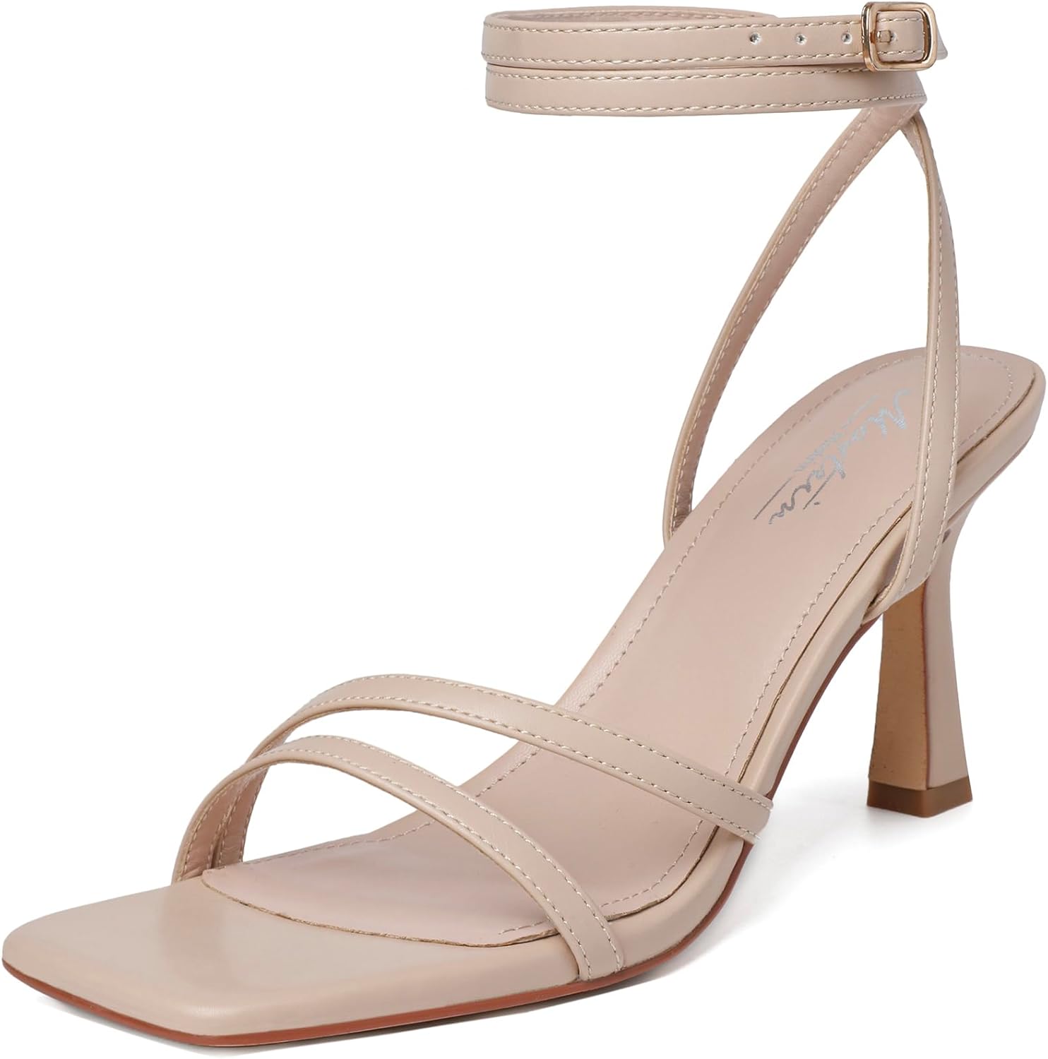 Mostrin Womens Sandals Strappy Heels for Women Ankle Strap Lace Up Heels Square...