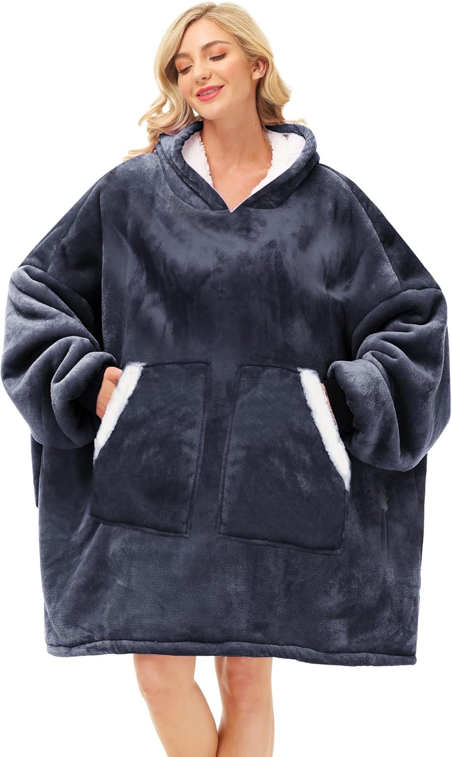 Kipswiza Wearable Blanket Hoodie, Oversized Sherpa Hooded Blanket Gifts for Wome...