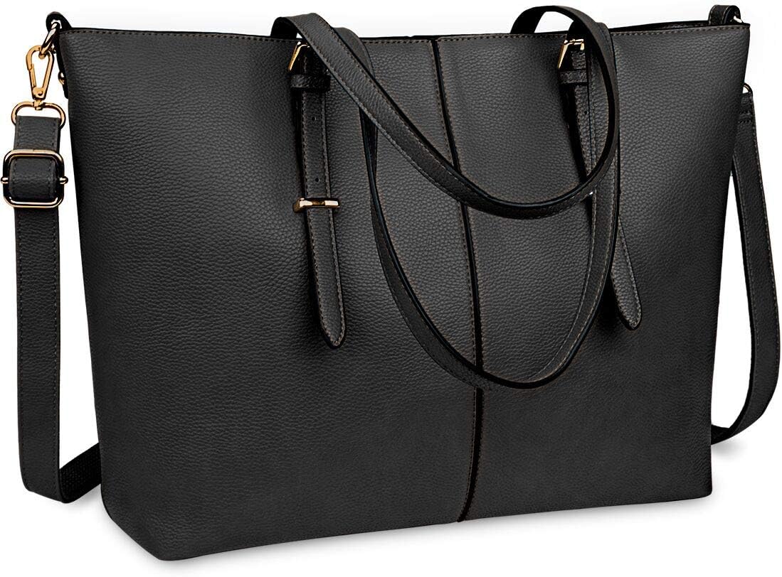 NUBILY Women Handbag Laptop Tote Bag 15.6 Inch Large Leather Shoulder Bag Design...