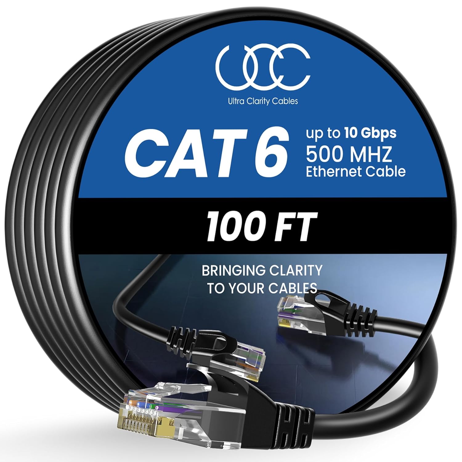 Ultra Clarity Cables Cat 6 Ethernet Cable 100 ft, Outdoor&Indoor 10Gbps Ethernet...