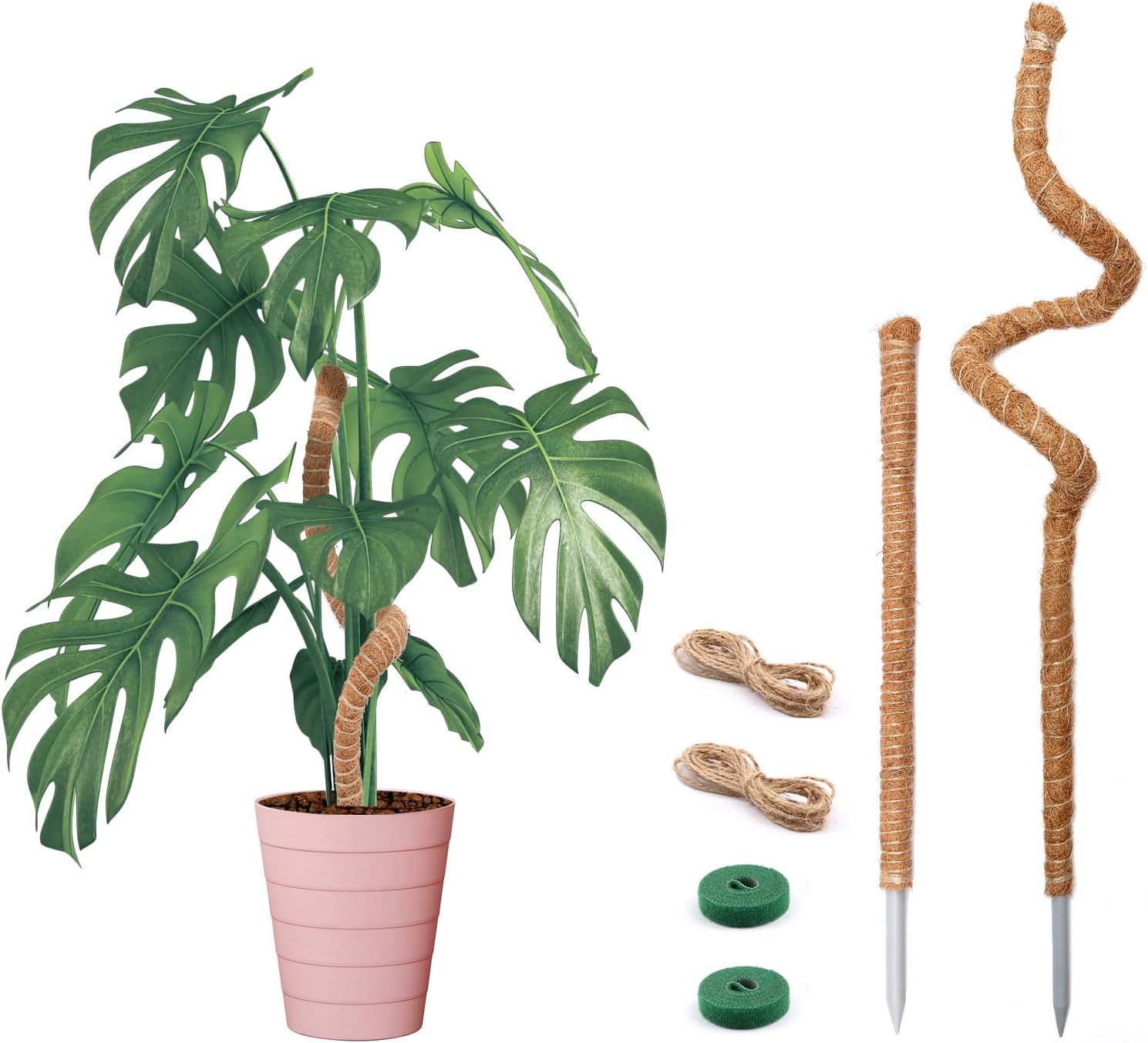 Bendable Moss Pole for Plants Monstera, Bendable Plant Stakes Moss Poles for Pot...
