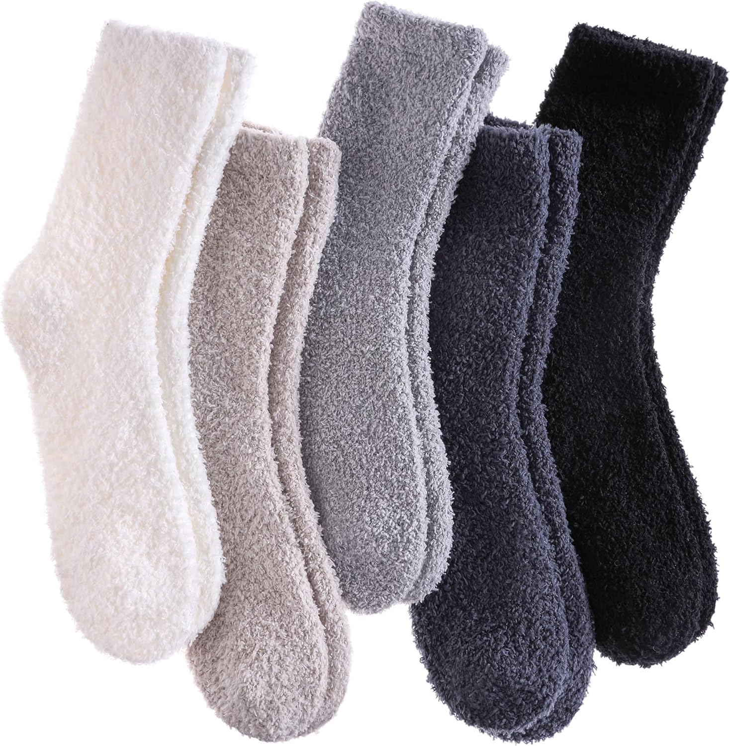 Womens Fuzzy Slipper Socks Super Soft Microfiber Fluffy Cozy Winter Warm Fuzzy C...