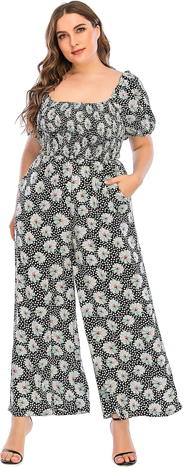 Love Welove Fashion Spring Jumpsuits for Women 2025 Floral Dressy Casual Loose S...