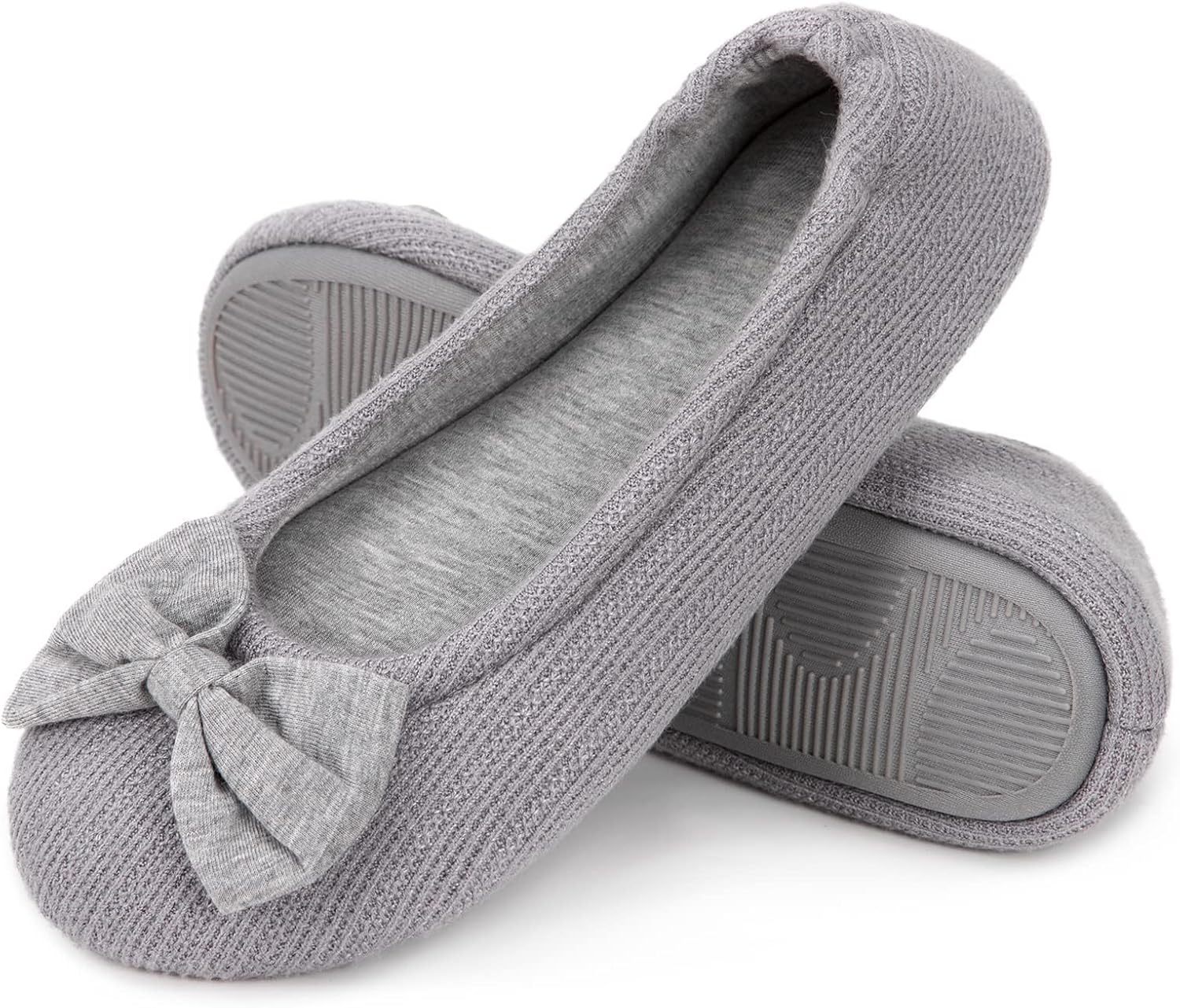 EverFoams Women's Ballerina Slippers Lightweight Comfy Memory Foam House Shoes w...