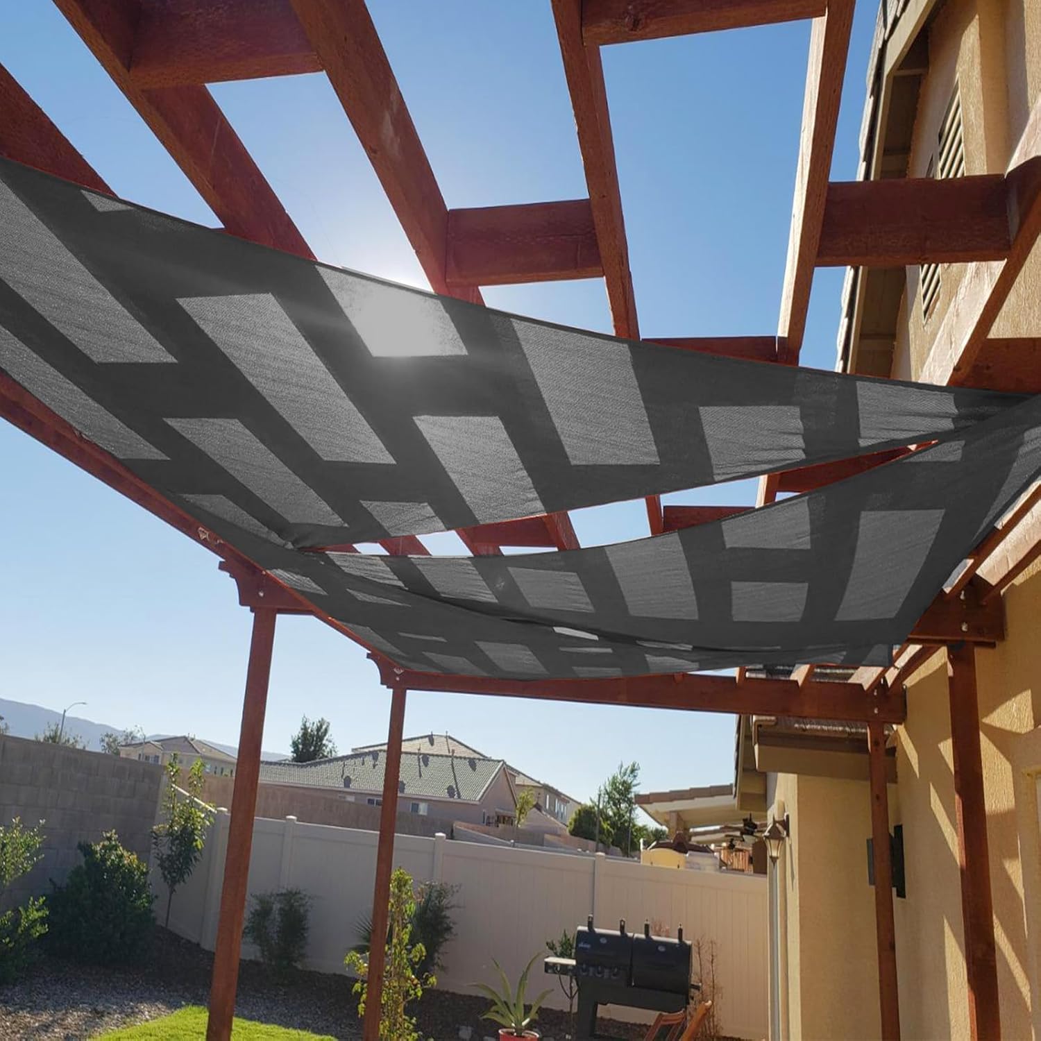 Cool Area Sun Shade Sail 16x16x16FT Triangle Shade Canopy Outdoor Shade Cover fo...