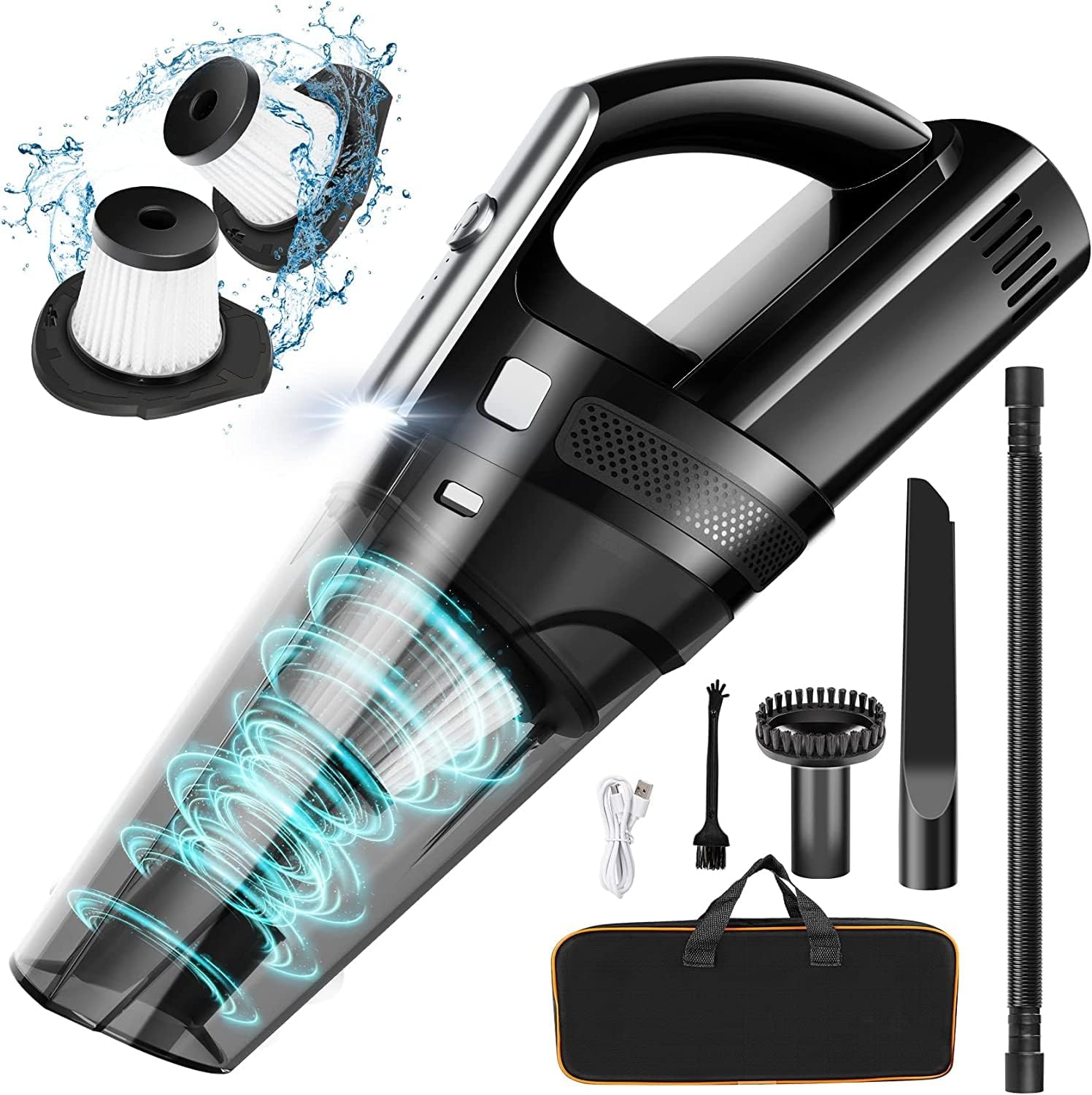 Handheld Vacuum Cordless Mini Portable Rechargeable Car Vacuum Cleaner with 1100...