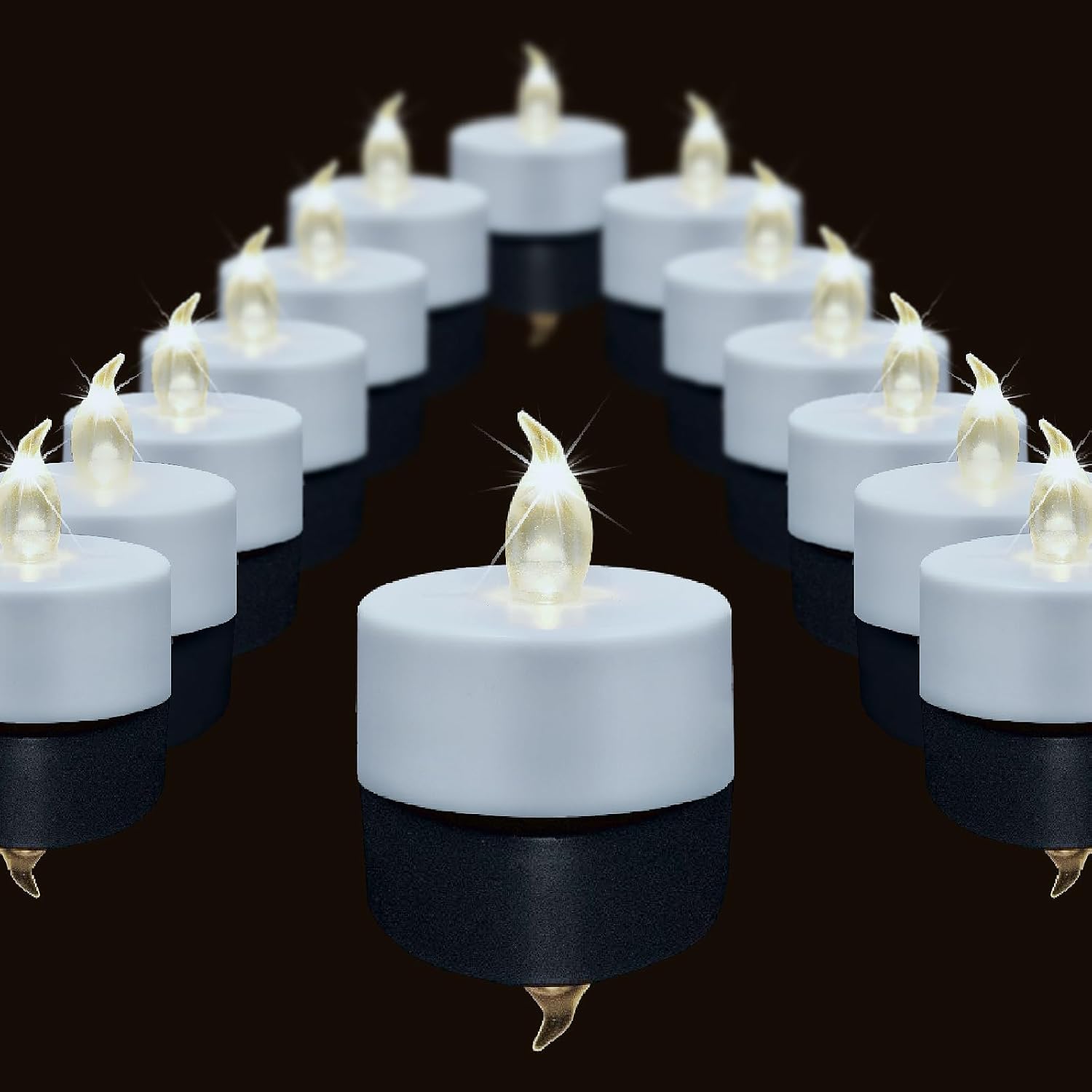 Battery Operated Tea Lights Candles 50 Pack Flameless Flickering Tealights, 200+...