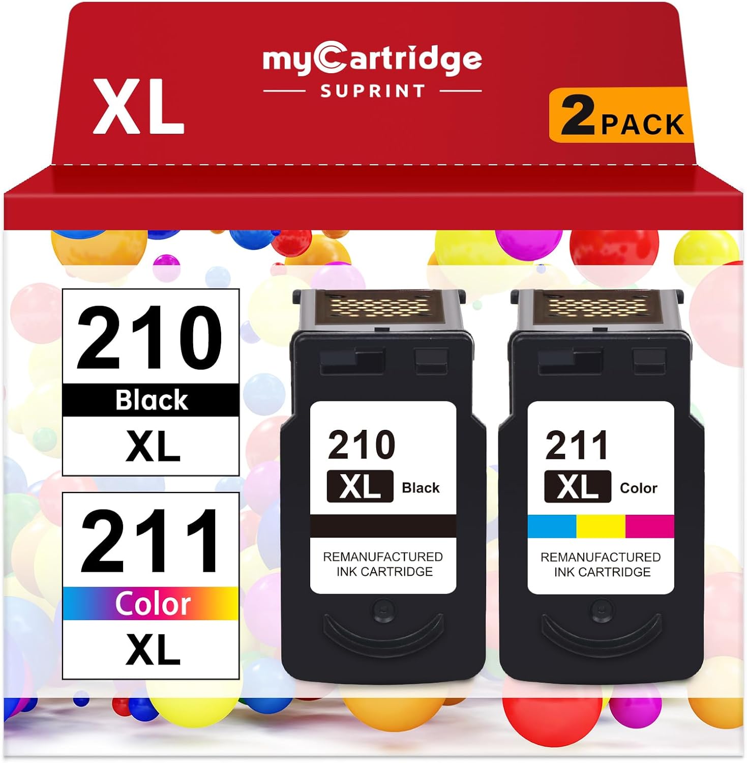 MYCARTRIDGE SUPRINT Remanufactured Ink Cartridge Replacement for Canon 210XL (Bl...