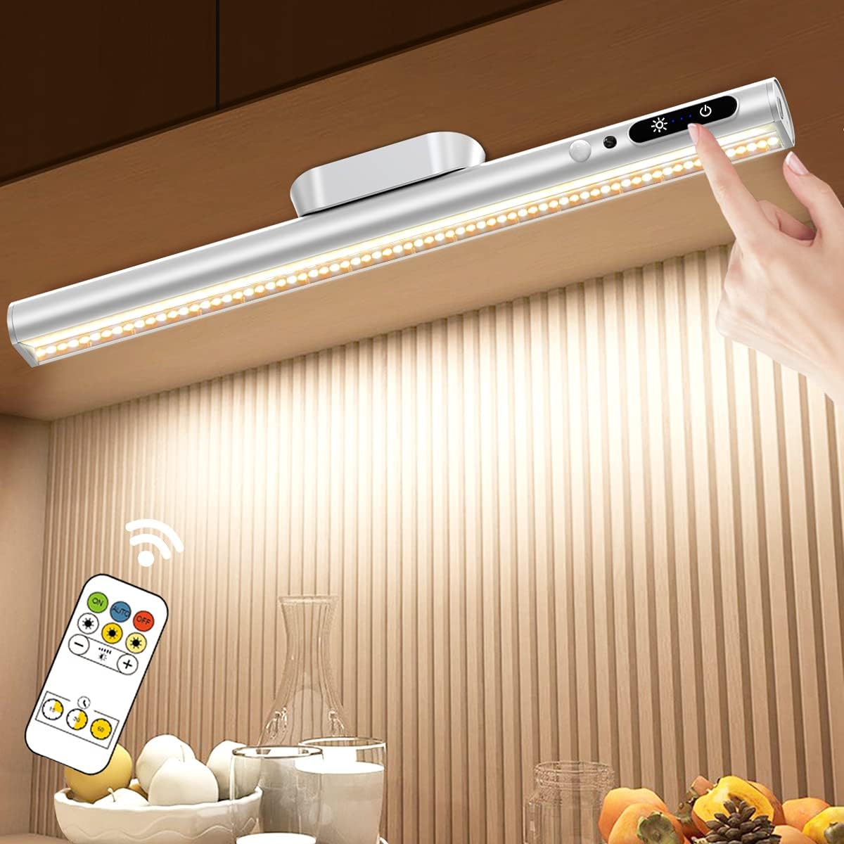 Hapfish Battery Powered Motion Sensor Lights, Rechargeable Led Strip Light Bar B...