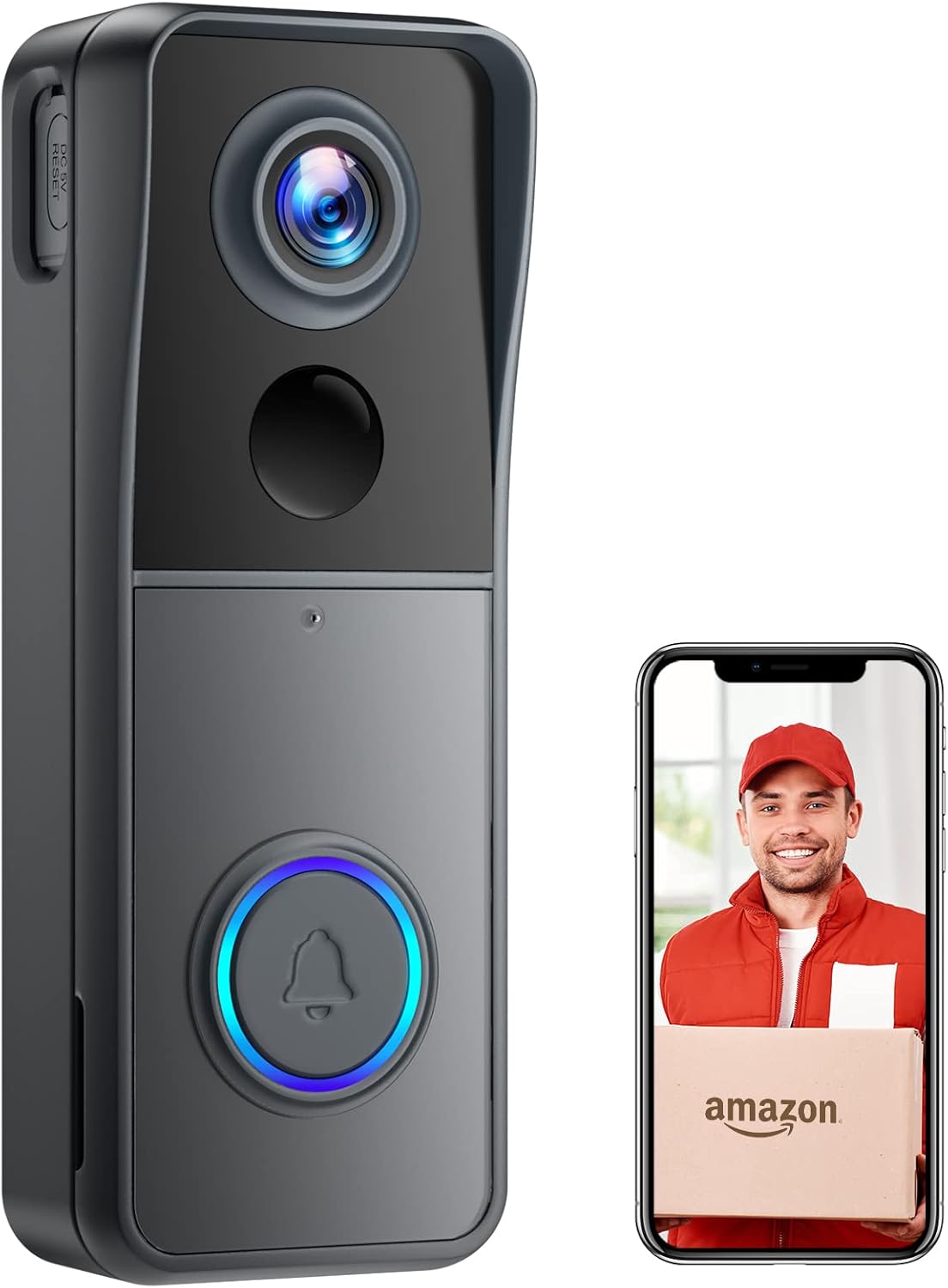 XTU Wireless WiFi Video Doorbell Camera, 2K HD Smart Video Door bell with Camera...