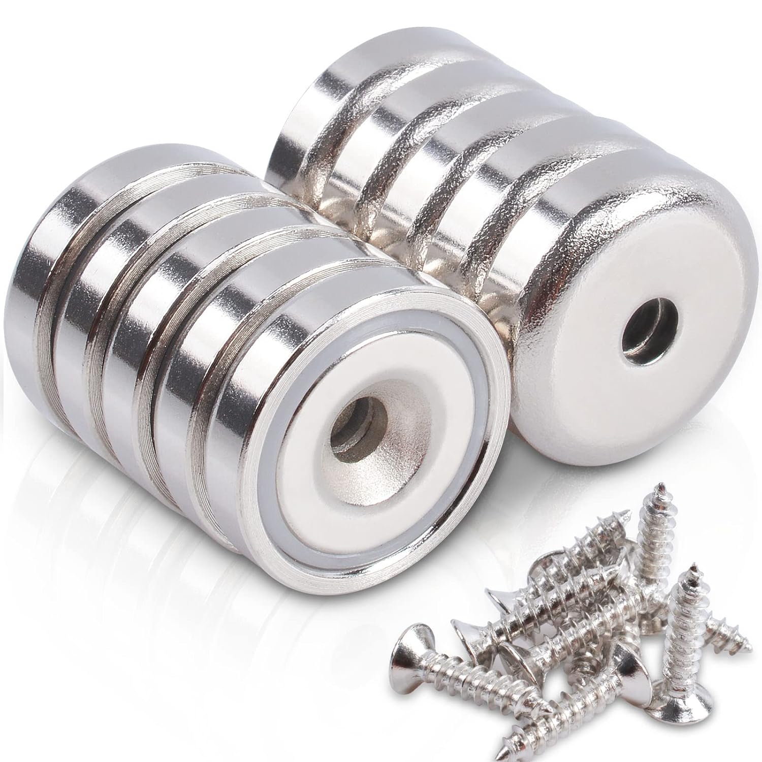 MIN CI 10pcs Neodymium Magnets, 20mm Magnets Strong Heavy Duty 35lbs Magnet with...