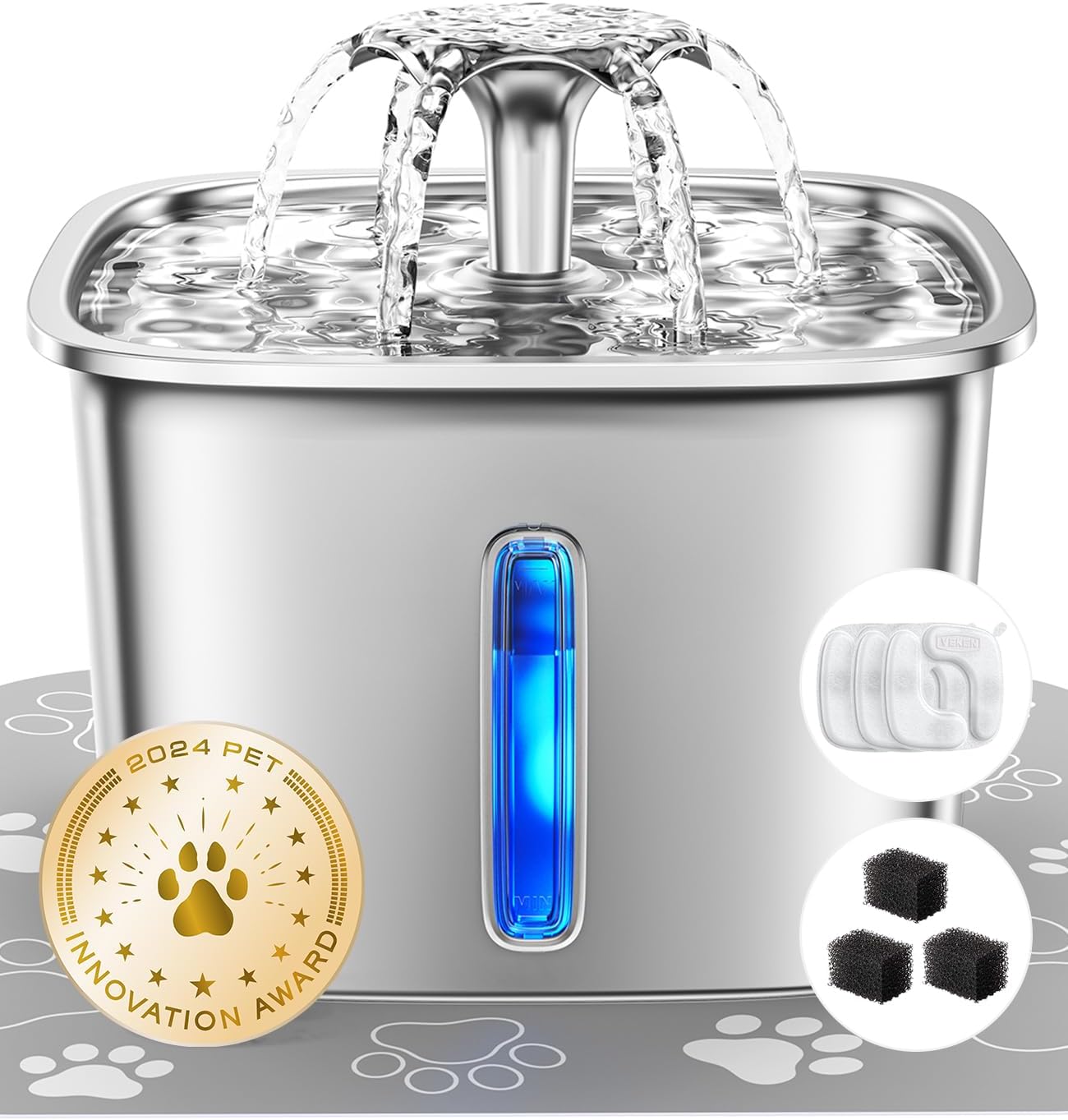 Veken Innovation Award Winner Stainless Steel Cat...