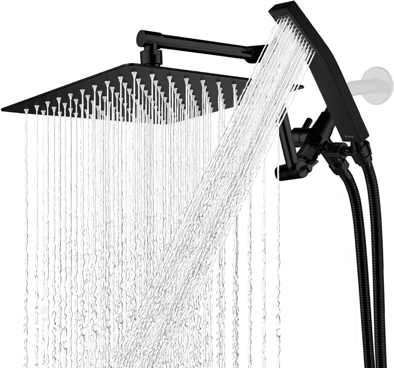G-Promise All Metal 10 Inches Rainfall Shower Head with Handheld Spray Combo, 3...