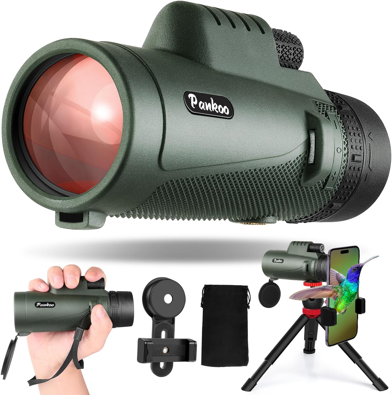 Pankoo 40X60 Monocular Telescope with Smartphone Holder & Upgraded Tripod, 2024...