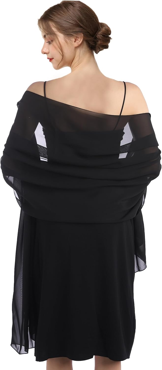 Baoqiya Women's Shawls and Wraps for Evening Dress Chiffon Shawl Soft Elegant Si...