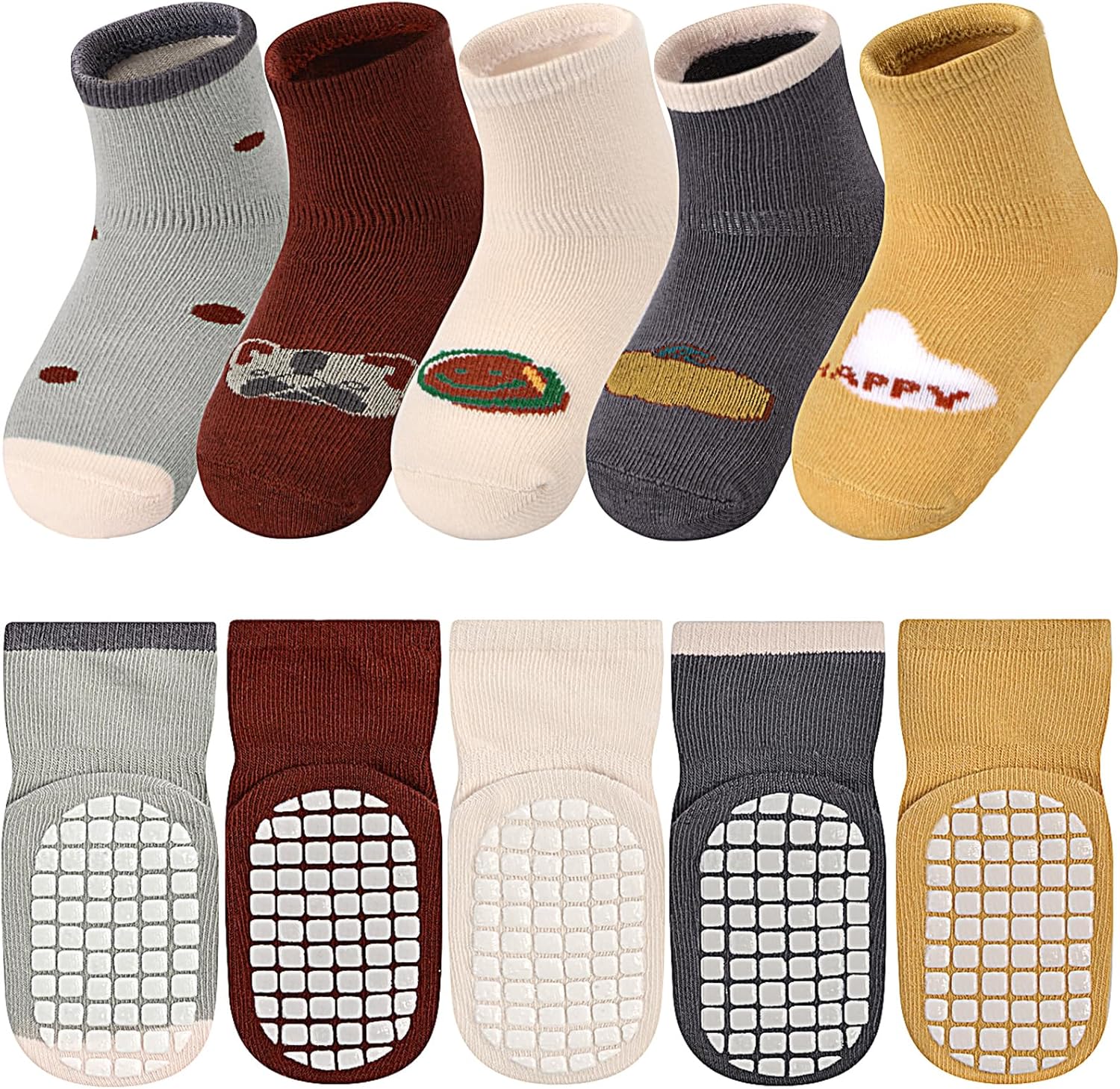 JAKIDAR Baby Toddler Non Slip Socks with Grips Infant Socks for Kids Girls Boys...
