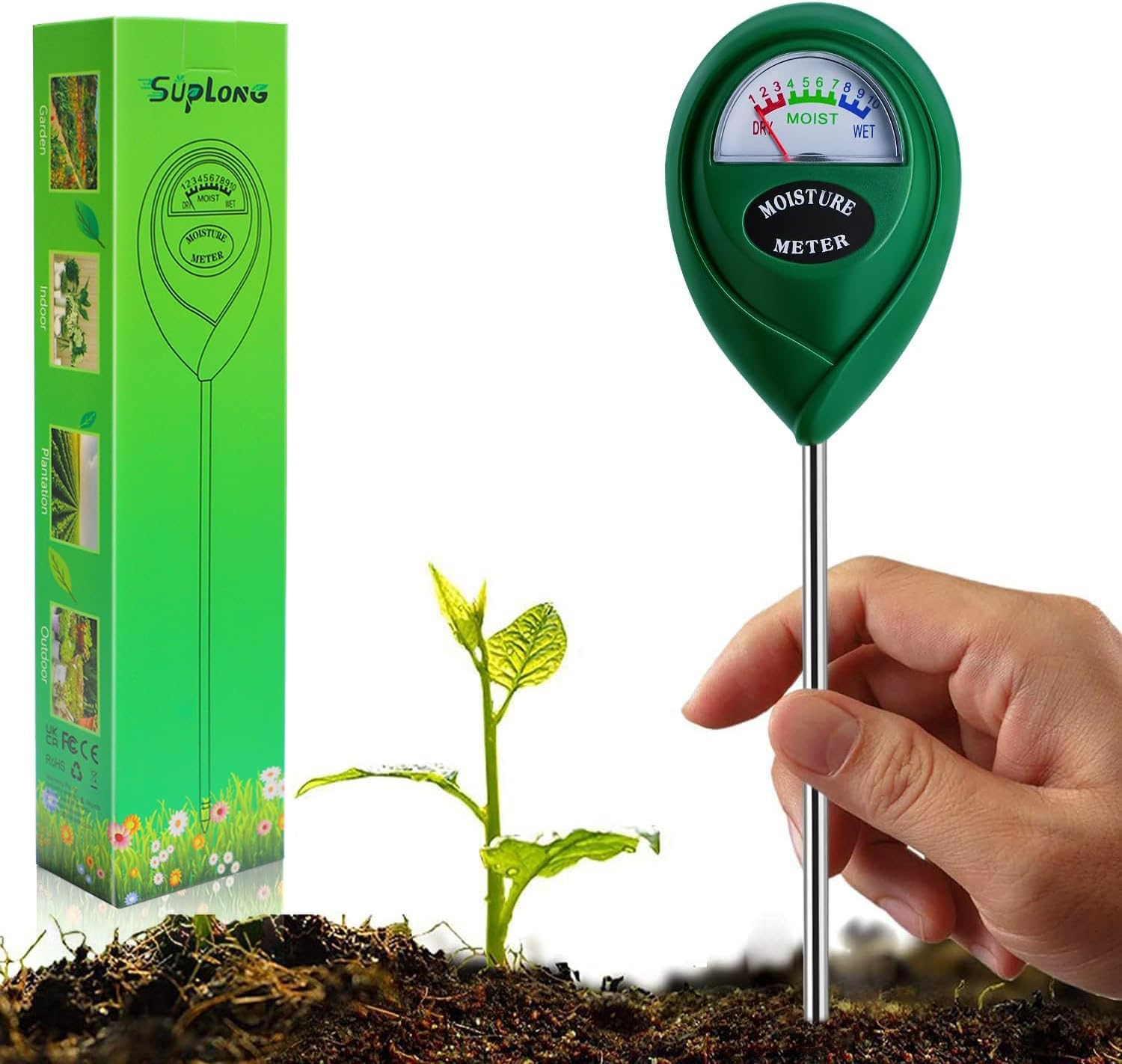 Suplong Soil Moisture Meter, Precise Plant Moisture Meter, User-friendly Plant W...