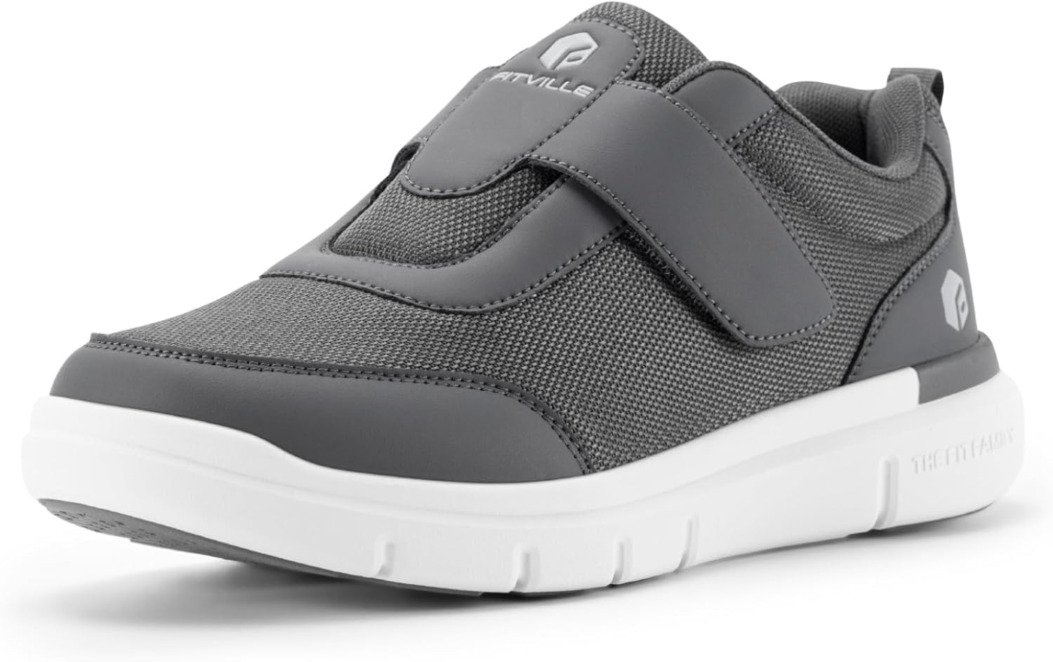 FitVille Mens Extra Wide Fit Diabetic Shoes with Adjustable Strap Breathable Wal...