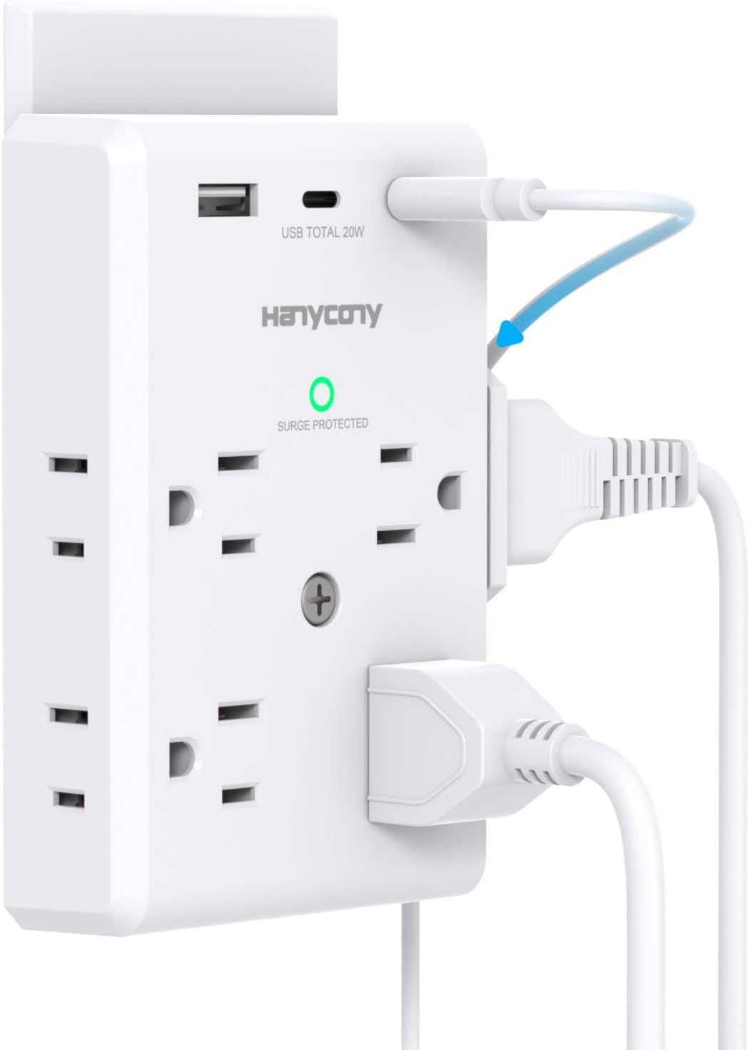 Multi Plug Outlet Extender with USB C Ports, PD20W Fast Charging Power Strip wit...
