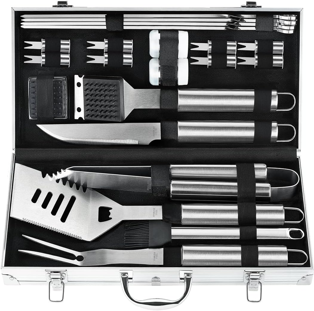 POLIGO 22PCS Heavy Duty BBQ Grill Accessories Set, Non-Slip Grill Tools for Outd...
