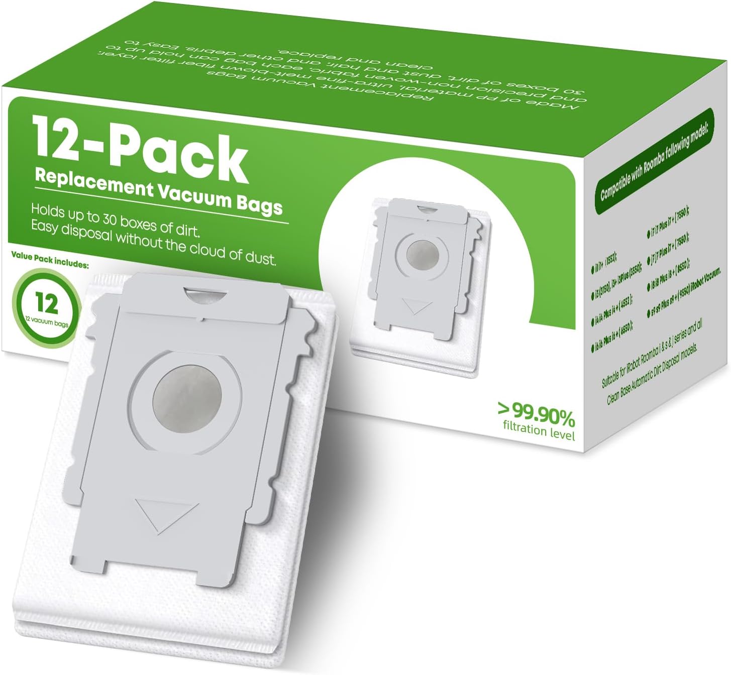 VBN 12 Pack Replacement Roomba Vacuum Bags, Compat...