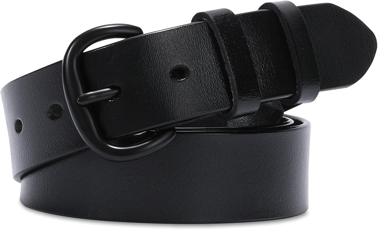 WHIPPY Women Leather Belt for Jeans Pants Dresses Black Ladies Waist Belt with P...
