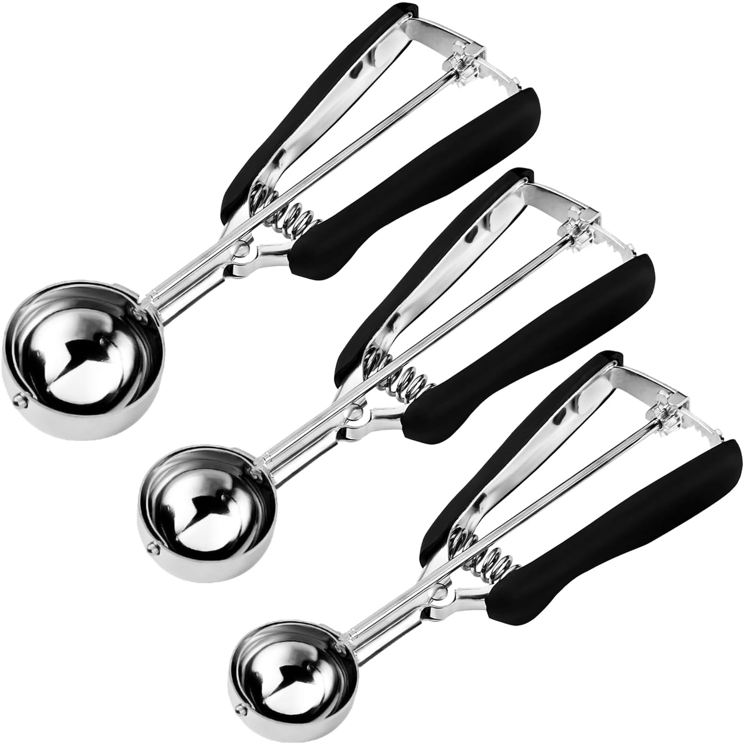 Cookie Scoop Set, Include 1 Tbsp/2 Tbsp/3 Tbsp, Cookie Scoops for Baking Set of...