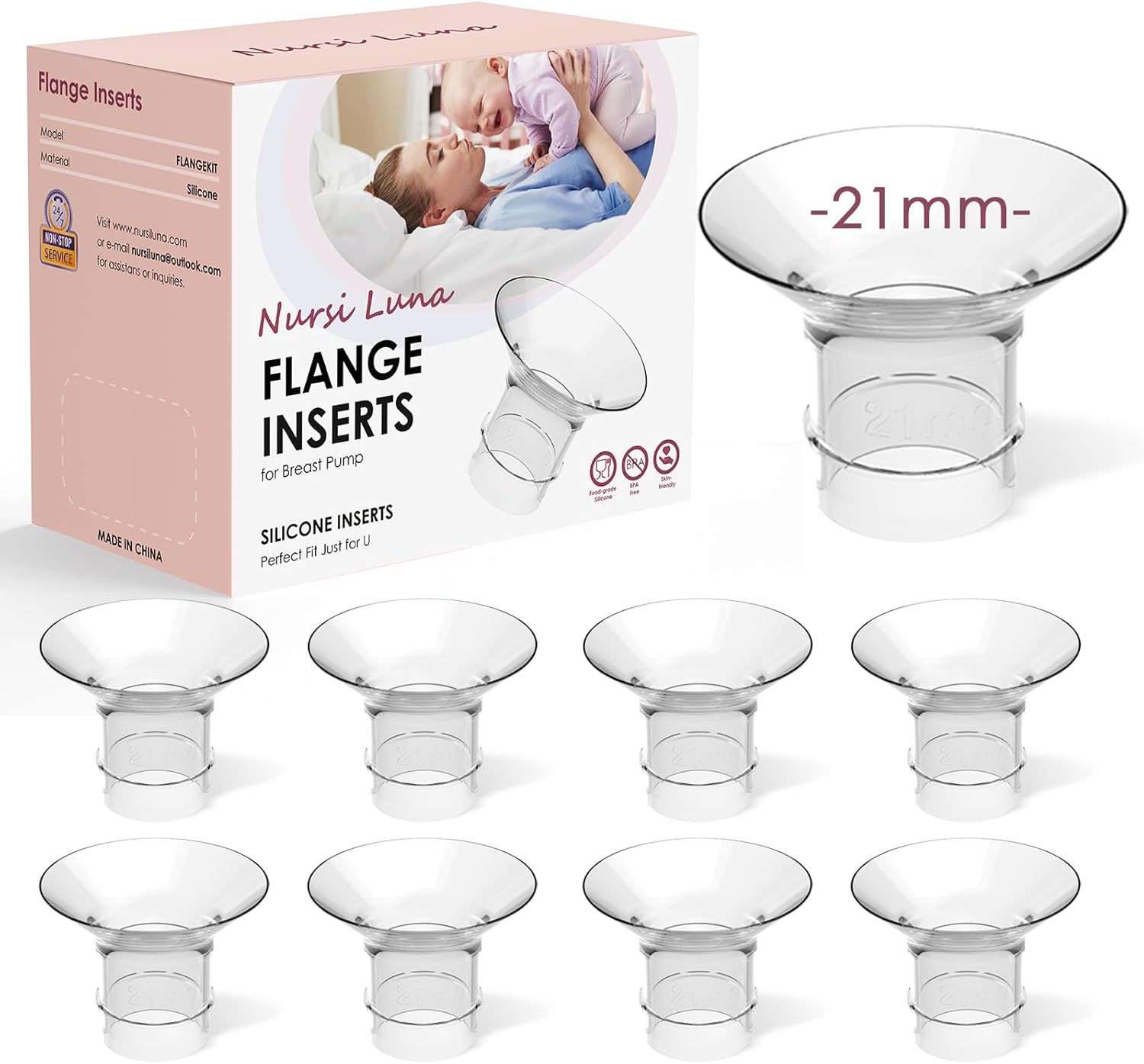Flange Inserts 8PCS 21mm for 24mm Flange/Shield of Most Pumps, Flange Sizing Kit...