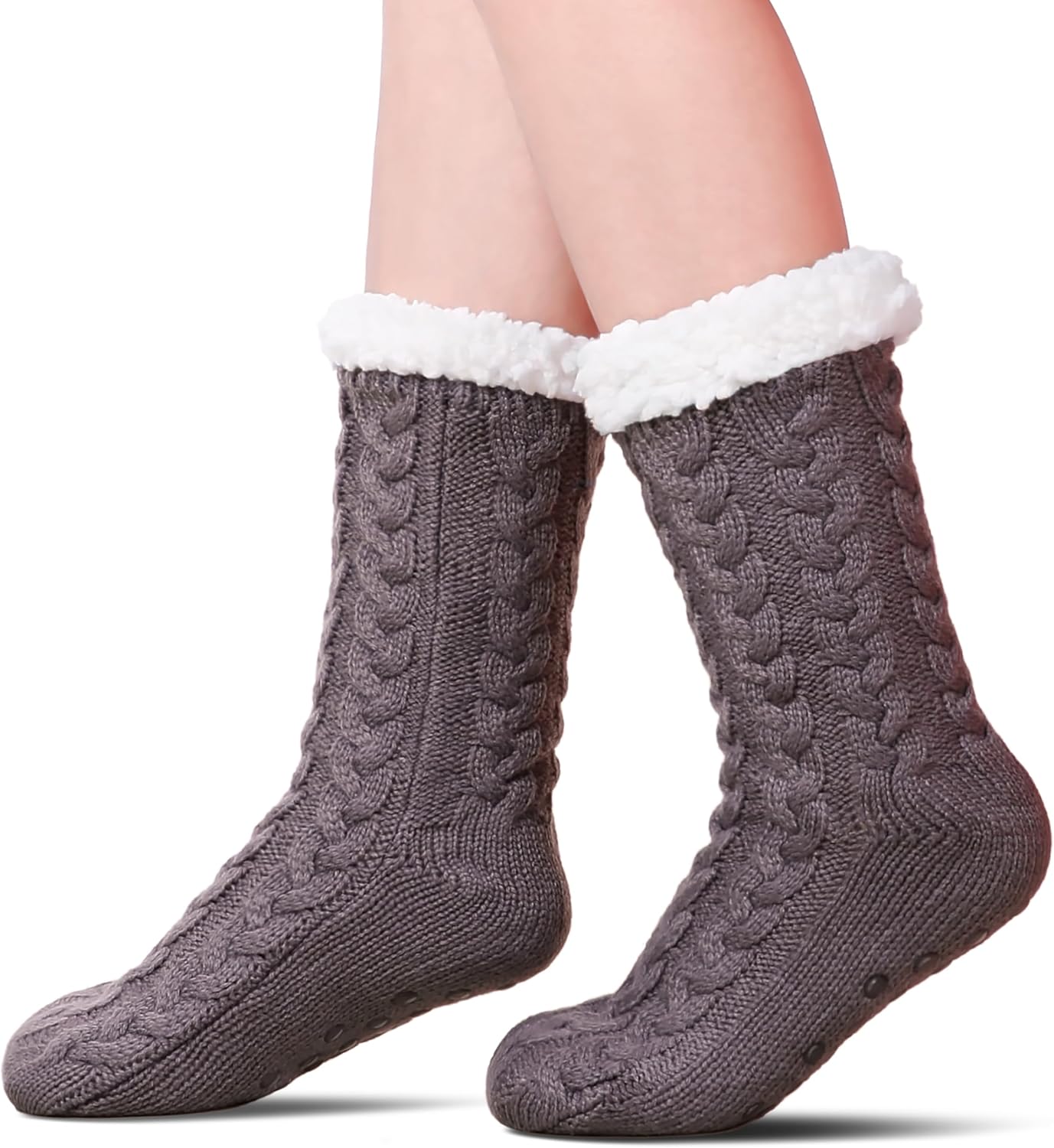 SDBING Women's Winter Super Soft Warm Cozy Fleece Lined Fuzzy Slipper Socks with...