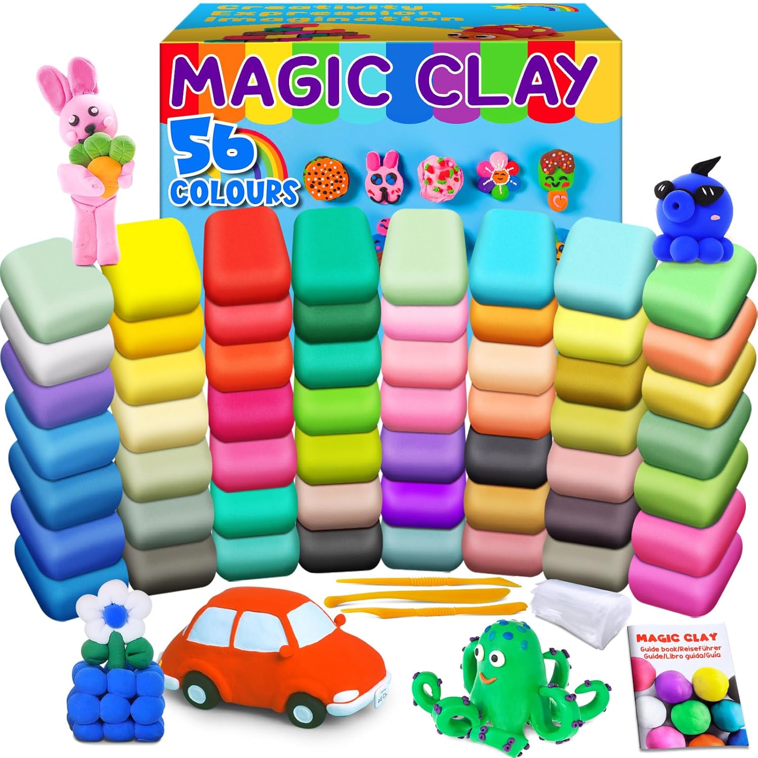 Air Dry Clay 56 Colours, Modelling Clay for Kids,...