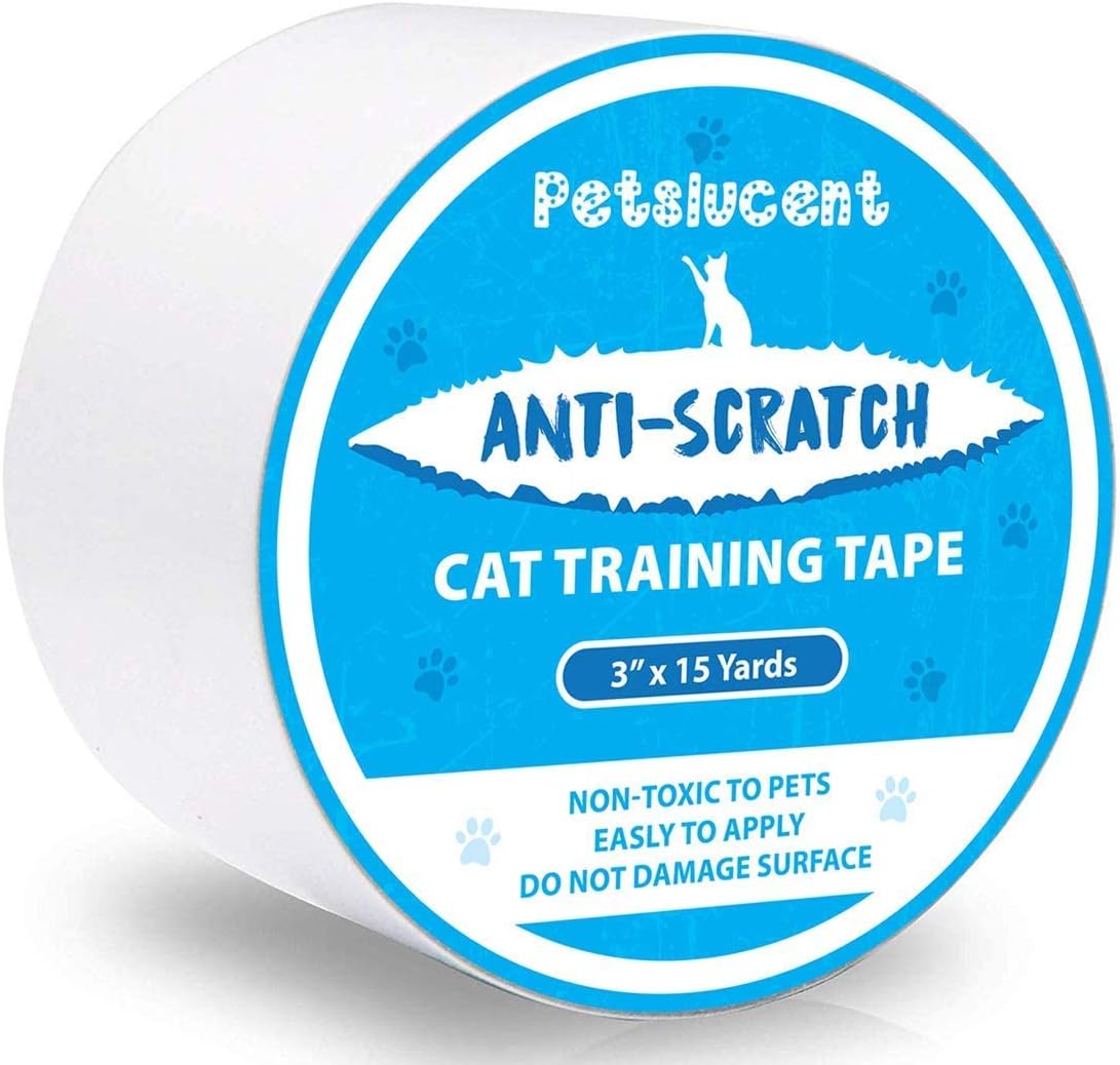 Petslucent Cat Scratch Deterrent Sticky Paws Tape, Cat Furniture Protector Train...