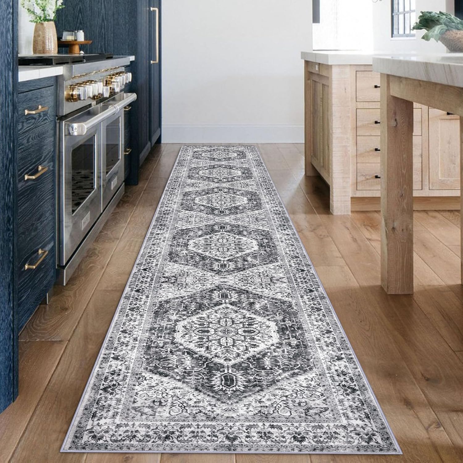 KOZYFLY Runners for Hallways 2x12 Ft Extra Long Washable Kitchen Runner Rug Boho...