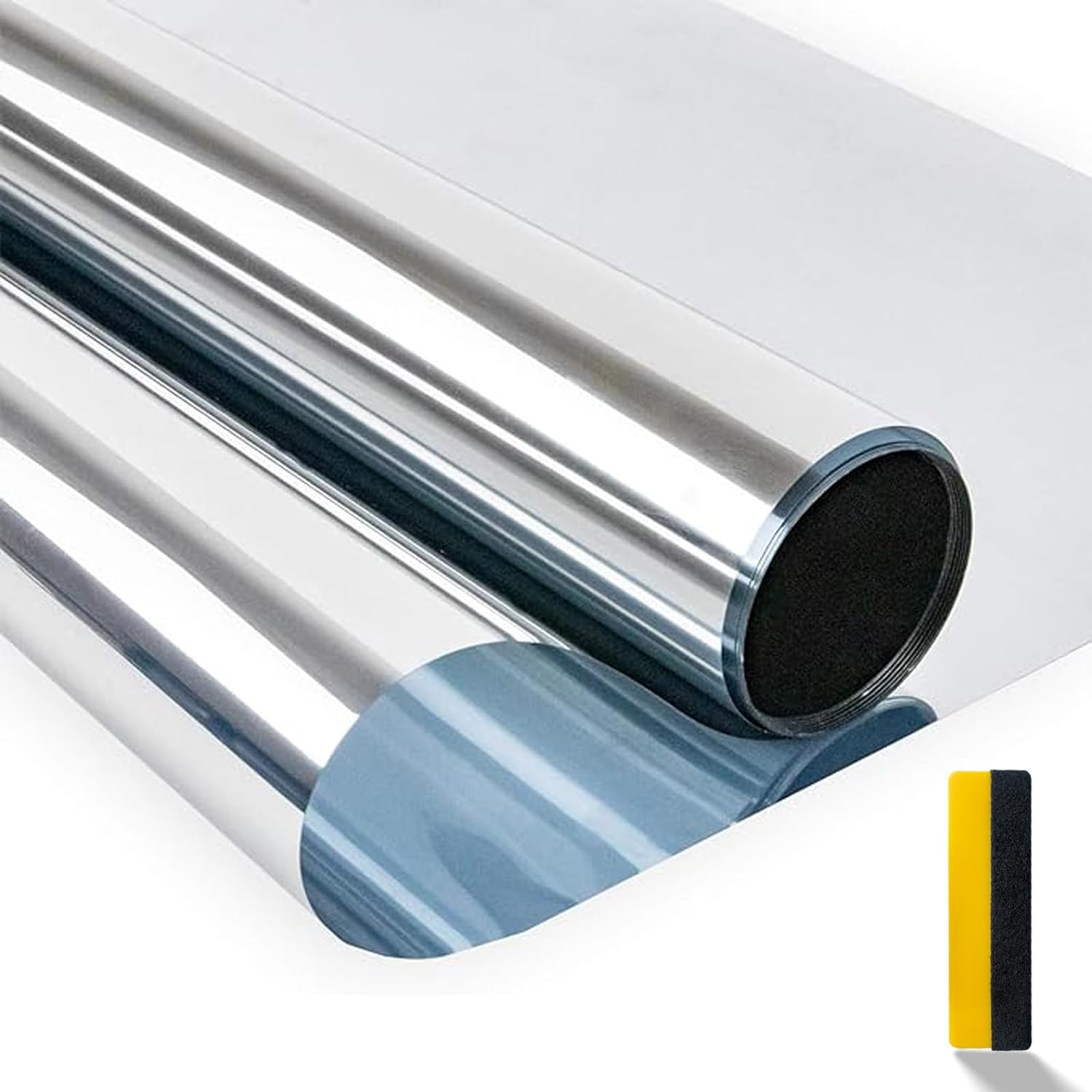 Zindoo One Way Mirror Window Film Silver Reflective Window Film Self Adhesive Su...